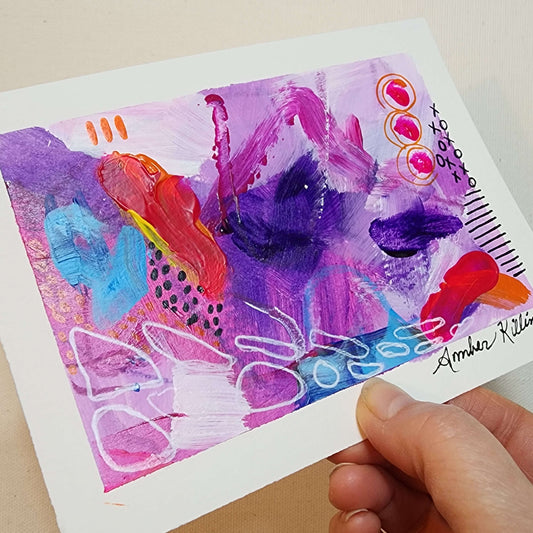 Stepping Through The Abstractions 2 - Original Abstract Art on Paper 6x4.5 inches