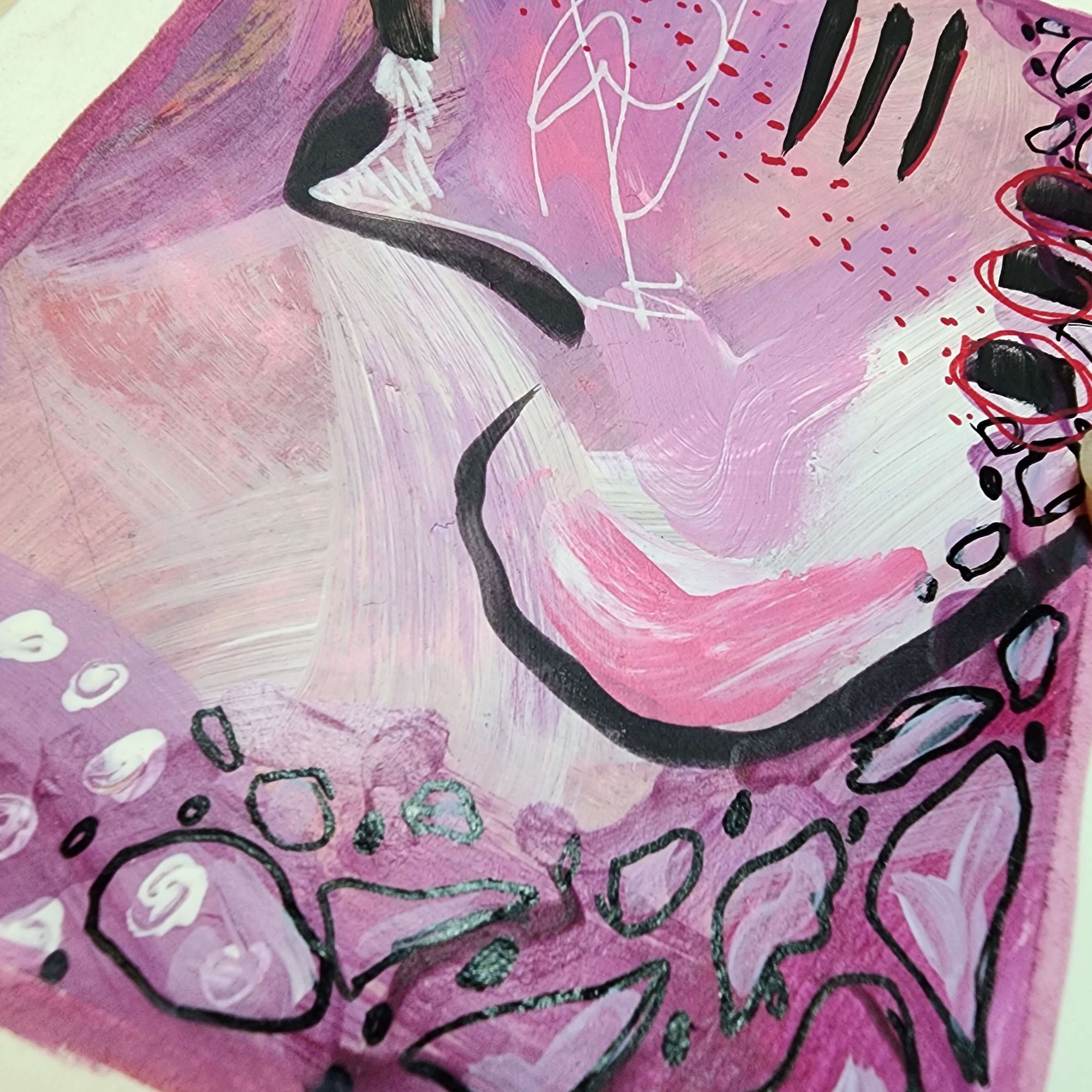 Whimsical Melody 1 - Original Abstract Art on Paper 6x4.5 inches