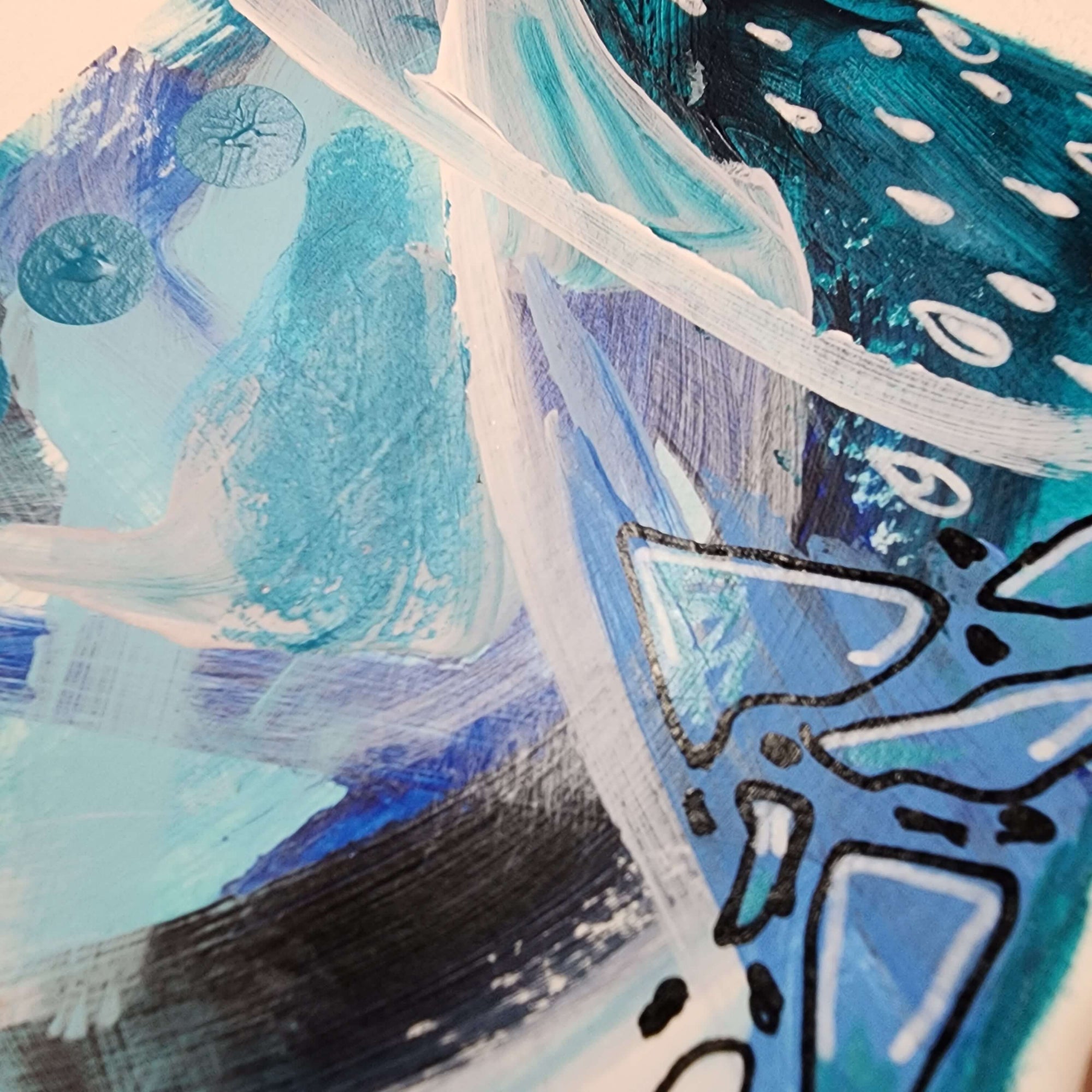 Rainy Days 1 - Original Abstract Art on Paper 6x4.5 inches