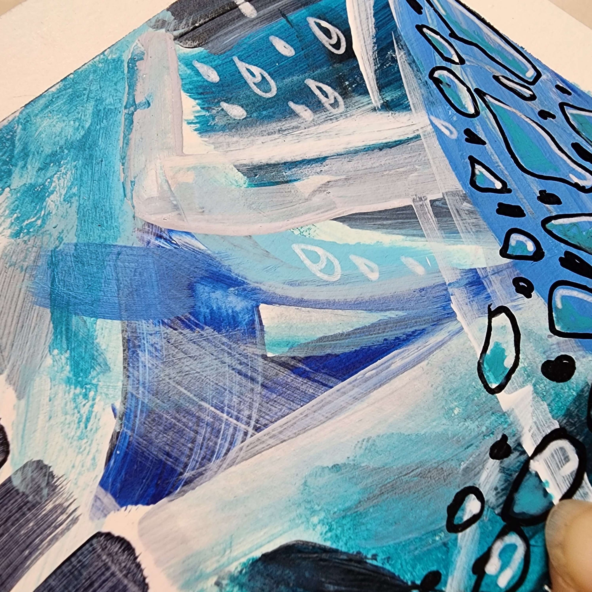 Rainy Days 2 - Original Abstract Art on Paper 6x4.5 inches