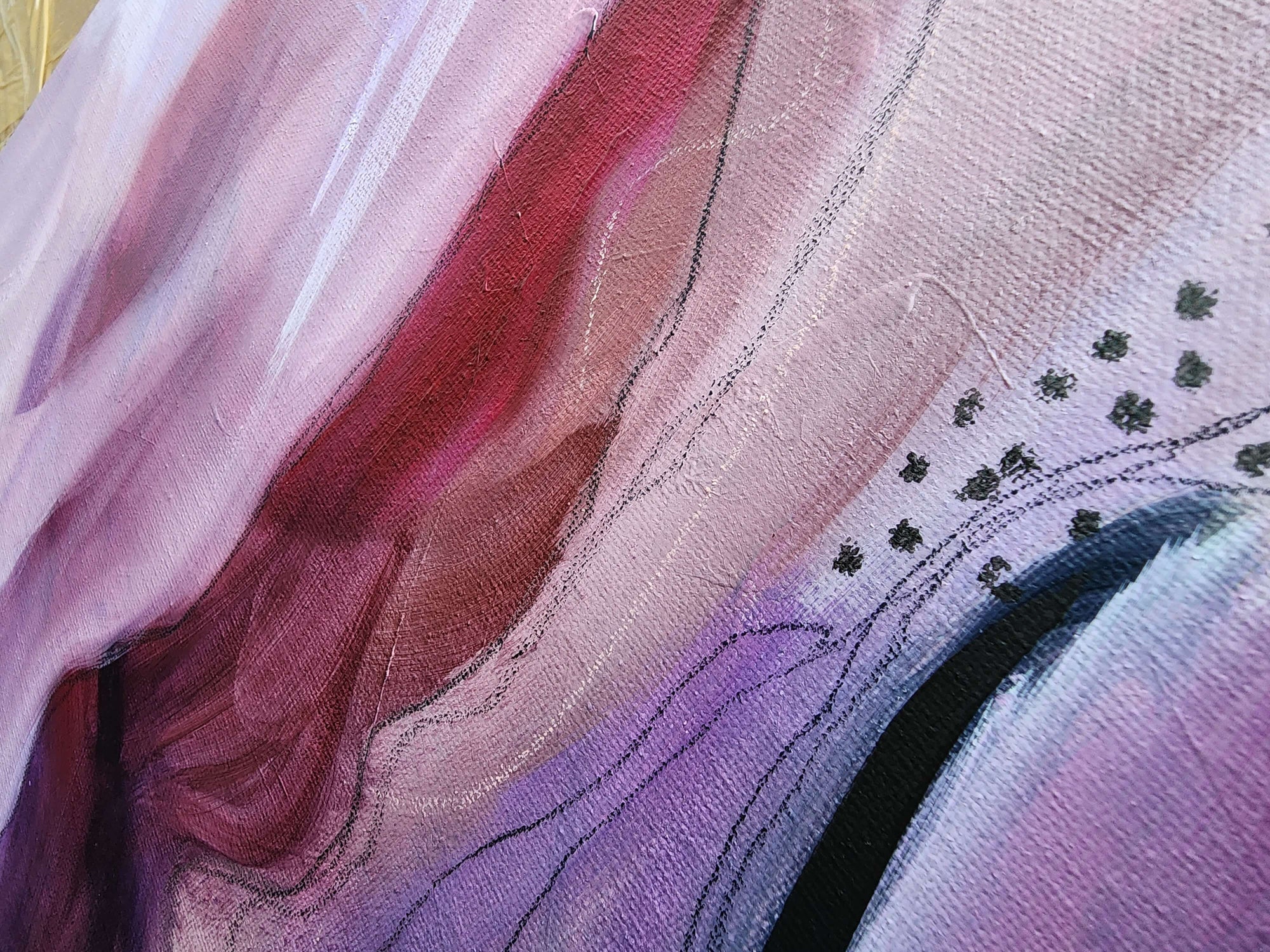 Desert Sunset - Muted Violet Purple Original Abstract Art Painting 16x20 (Unframed)