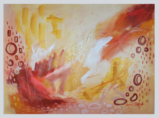 Light My Fire - Original Abstract Art Painting 24x18 Paper
