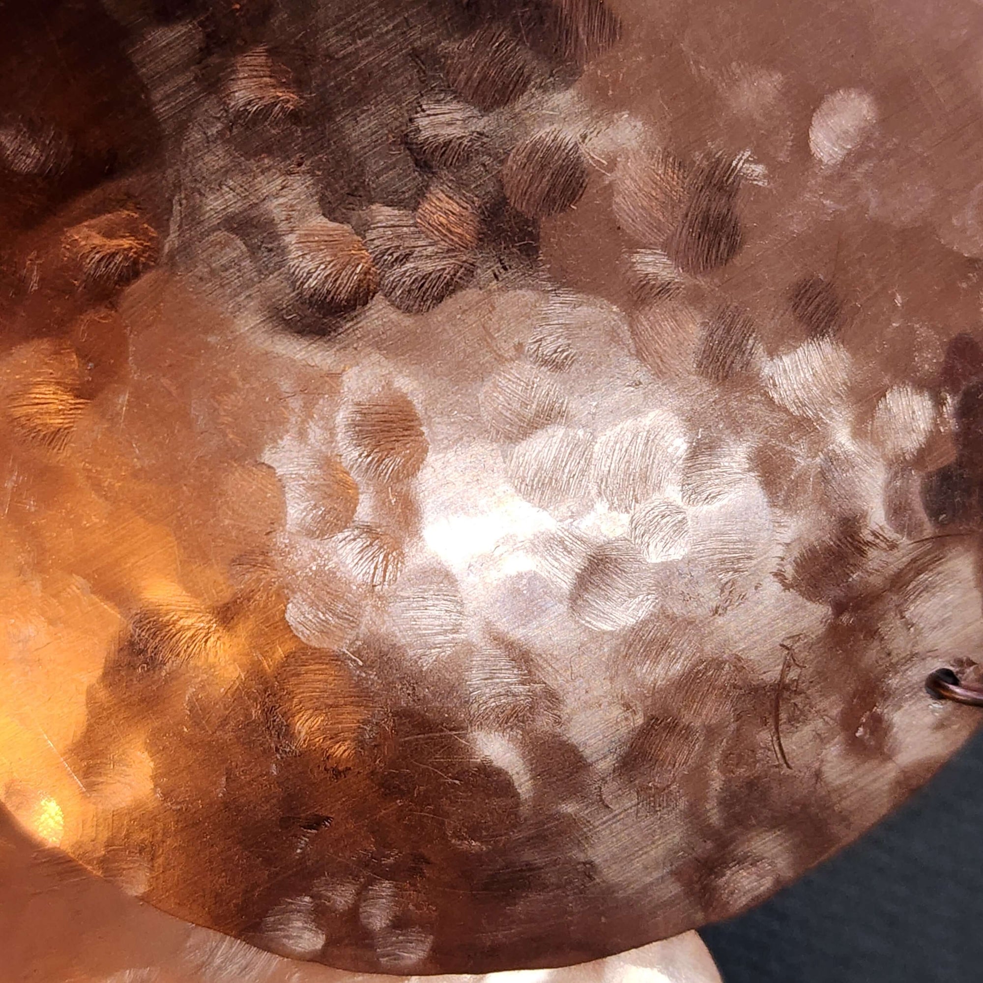 Hammered Copper Disc Earrings