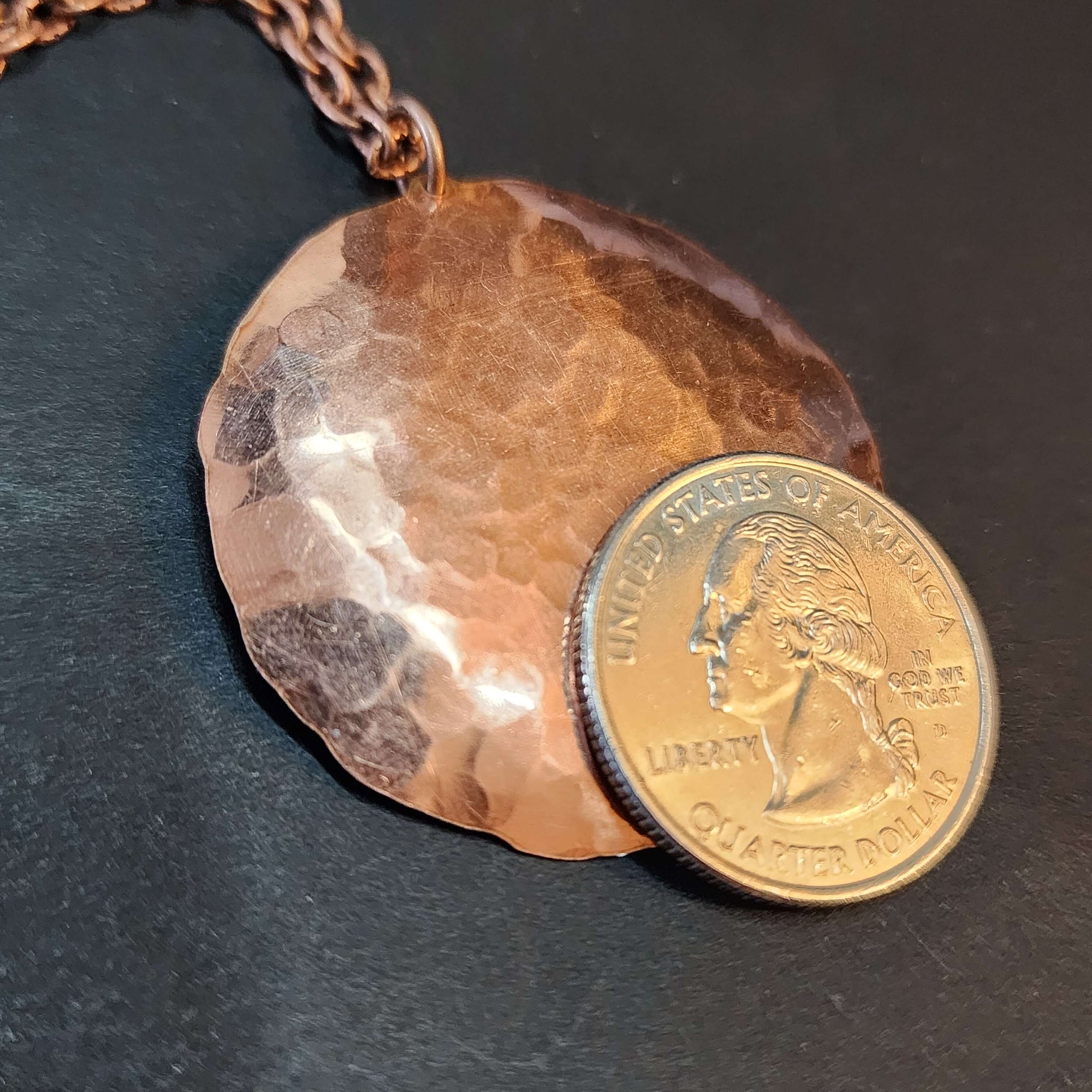 Handmade Copper Disc Pendant Necklace