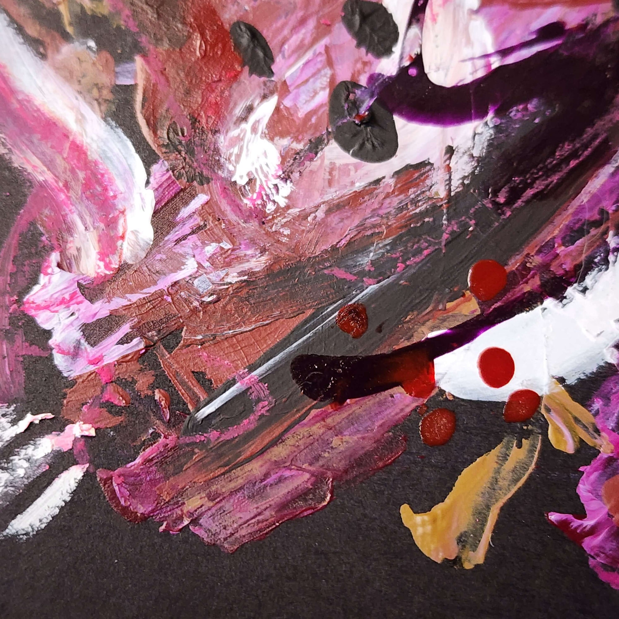 Raspberry Pizazz 001 - Small 4 x 4 Inch Original Abstract Painting