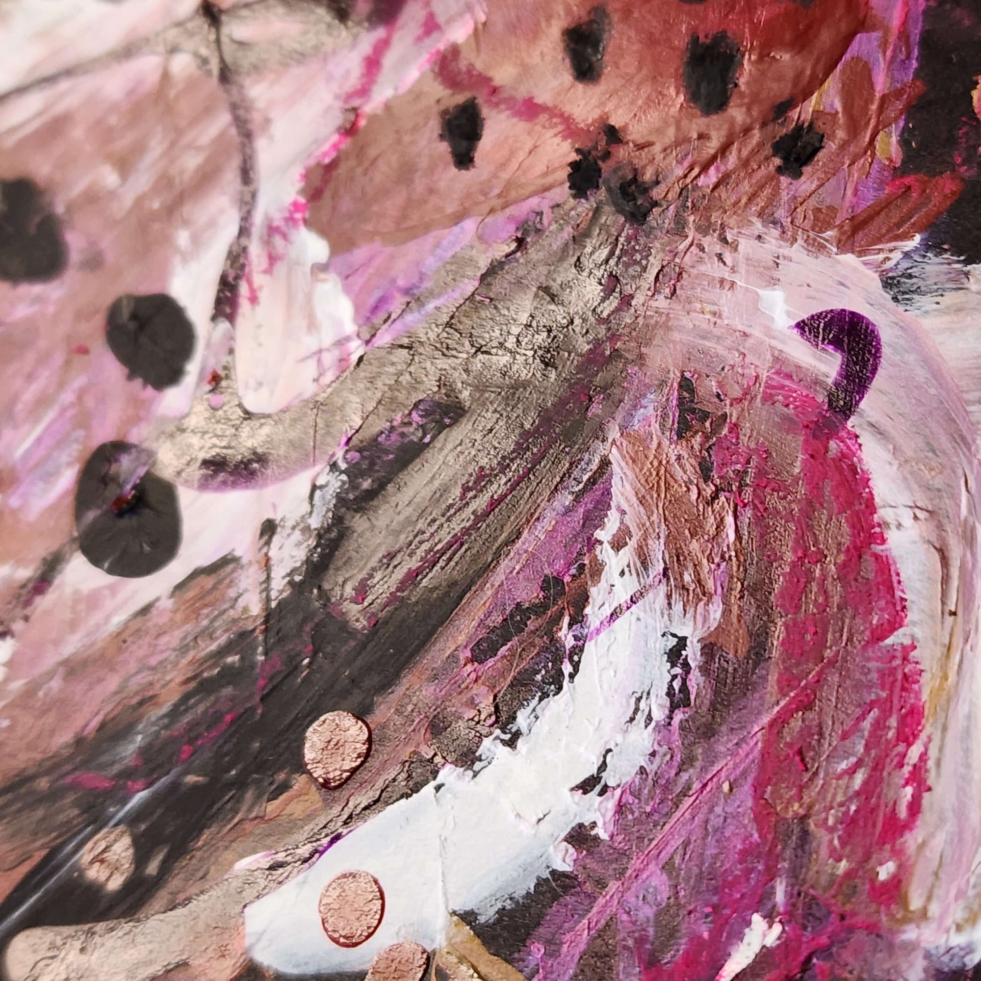 Raspberry Pizazz 001 - Small 4 x 4 Inch Original Abstract Painting