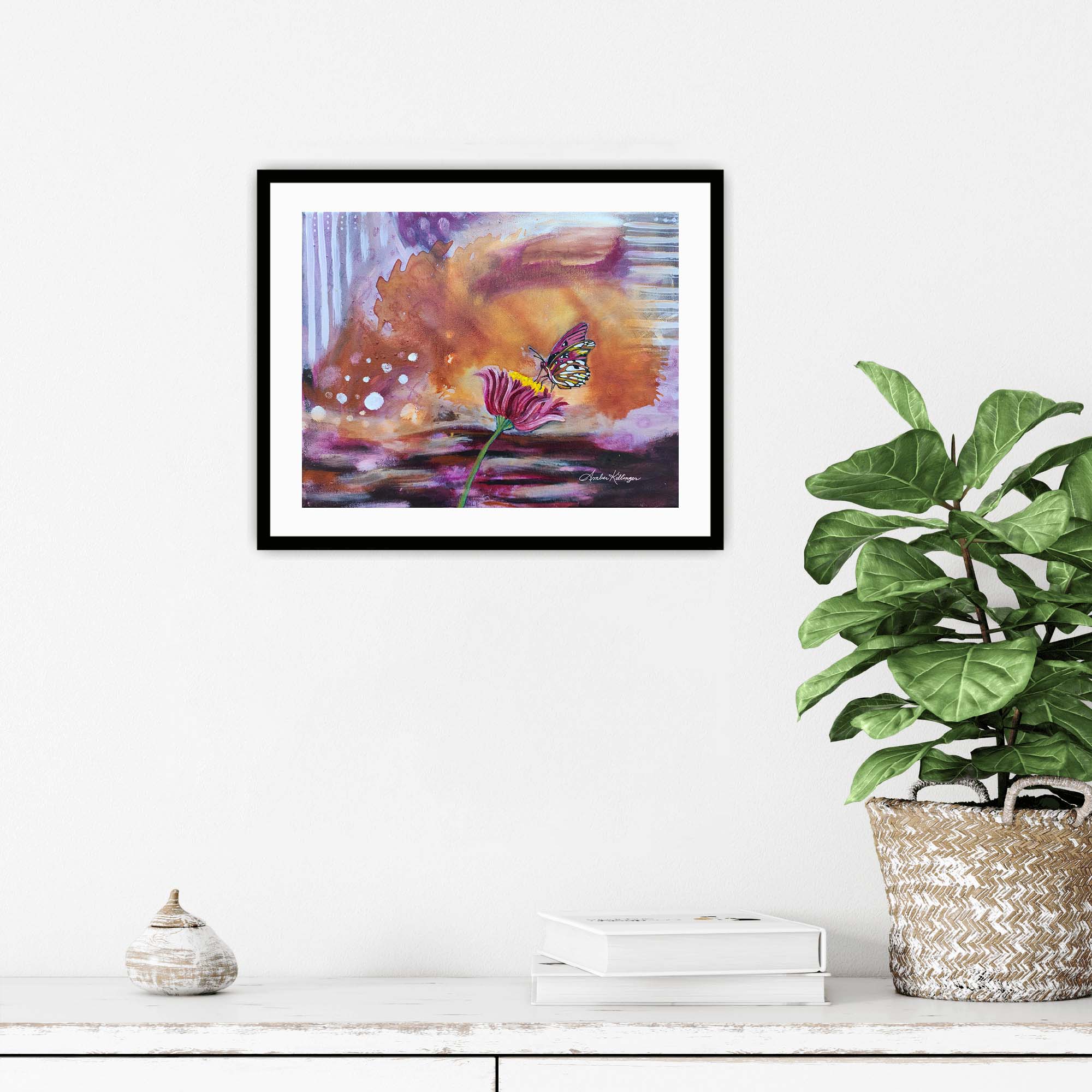 Awakening - Original Abstract Butterfly Art Painting 14x11 (Unframed)