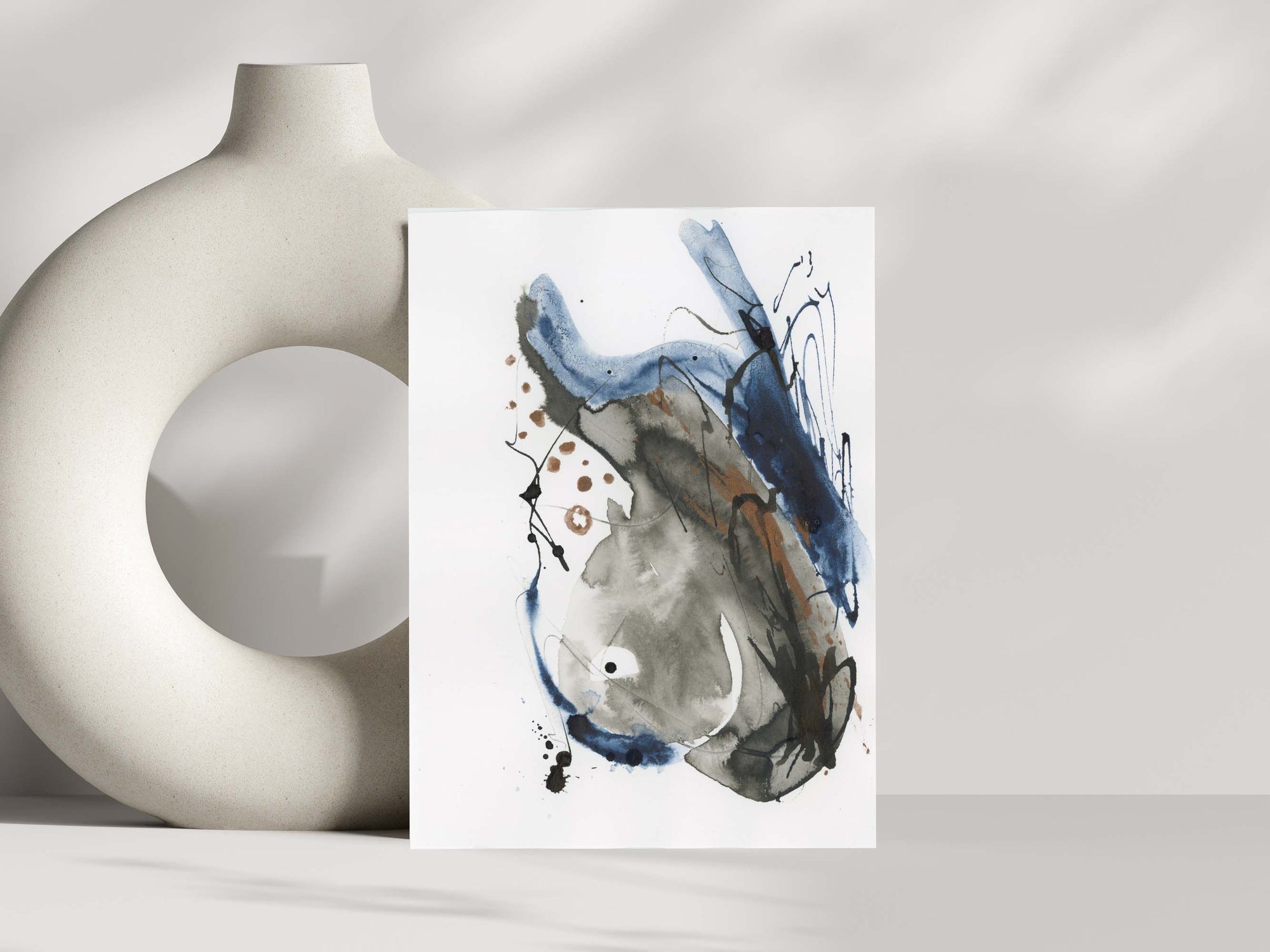 Blue Harmony 002 - Small 5x7 Inch Original Abstract Painting