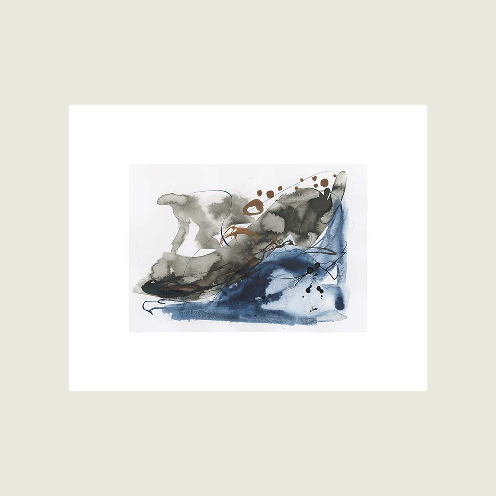 Blue Harmony 003 - Small 5x7 Inch Original Abstract Painting