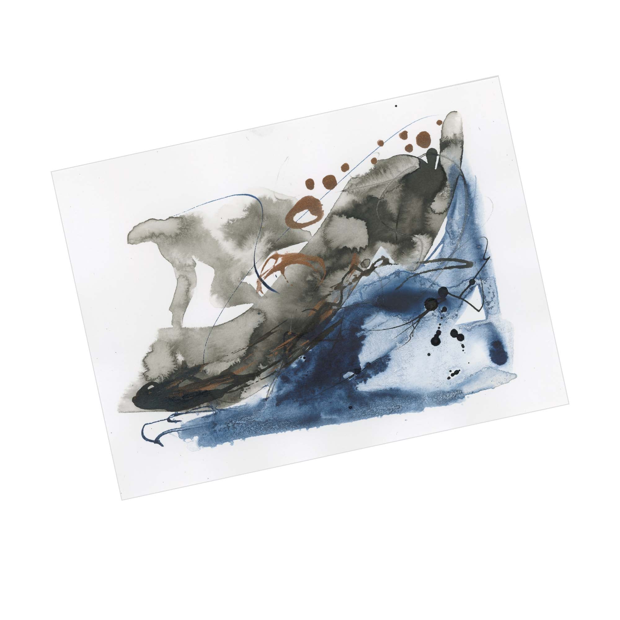 Blue Harmony 003 - Small 5x7 Inch Original Abstract Painting