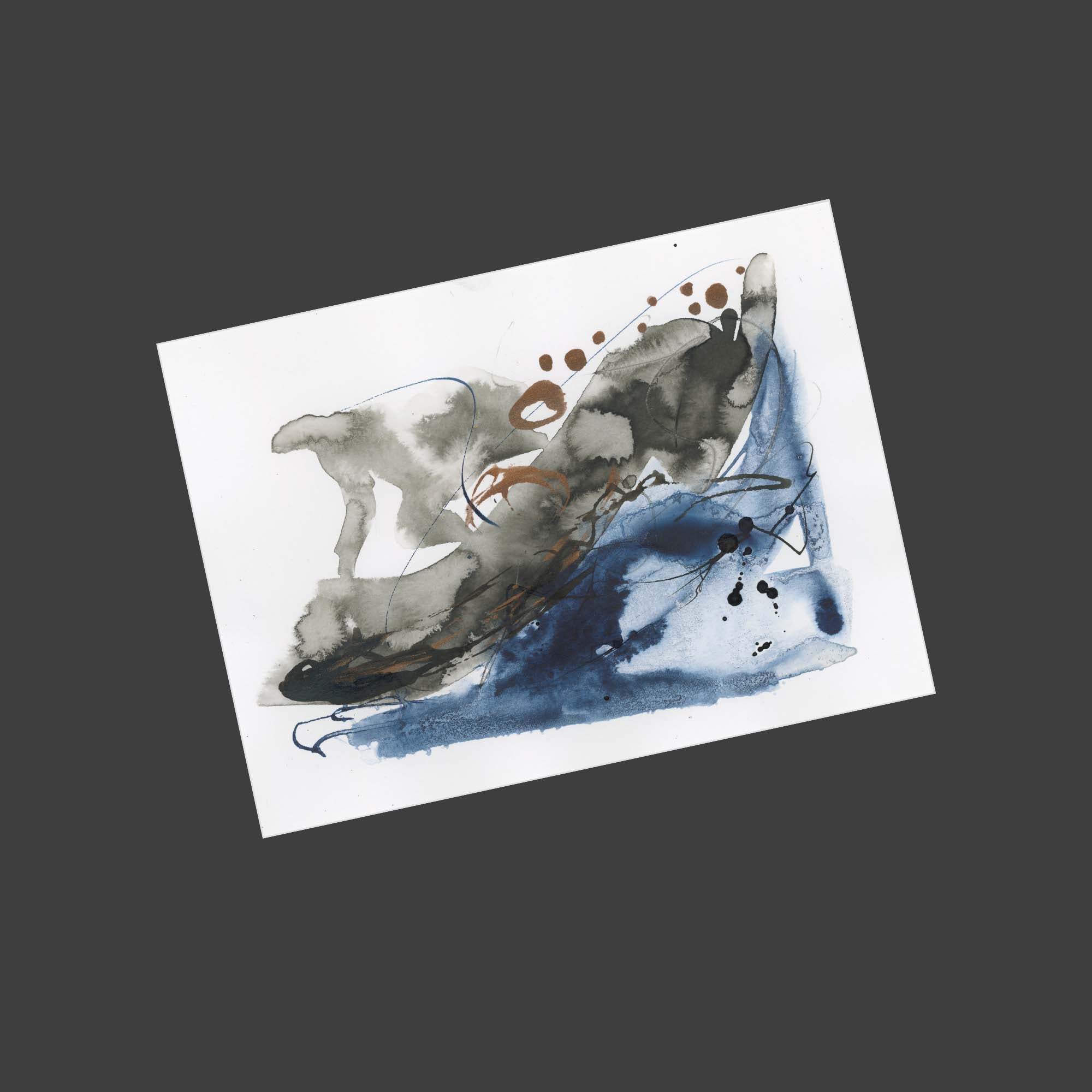 Blue Harmony 003 - Small 5x7 Inch Original Abstract Painting