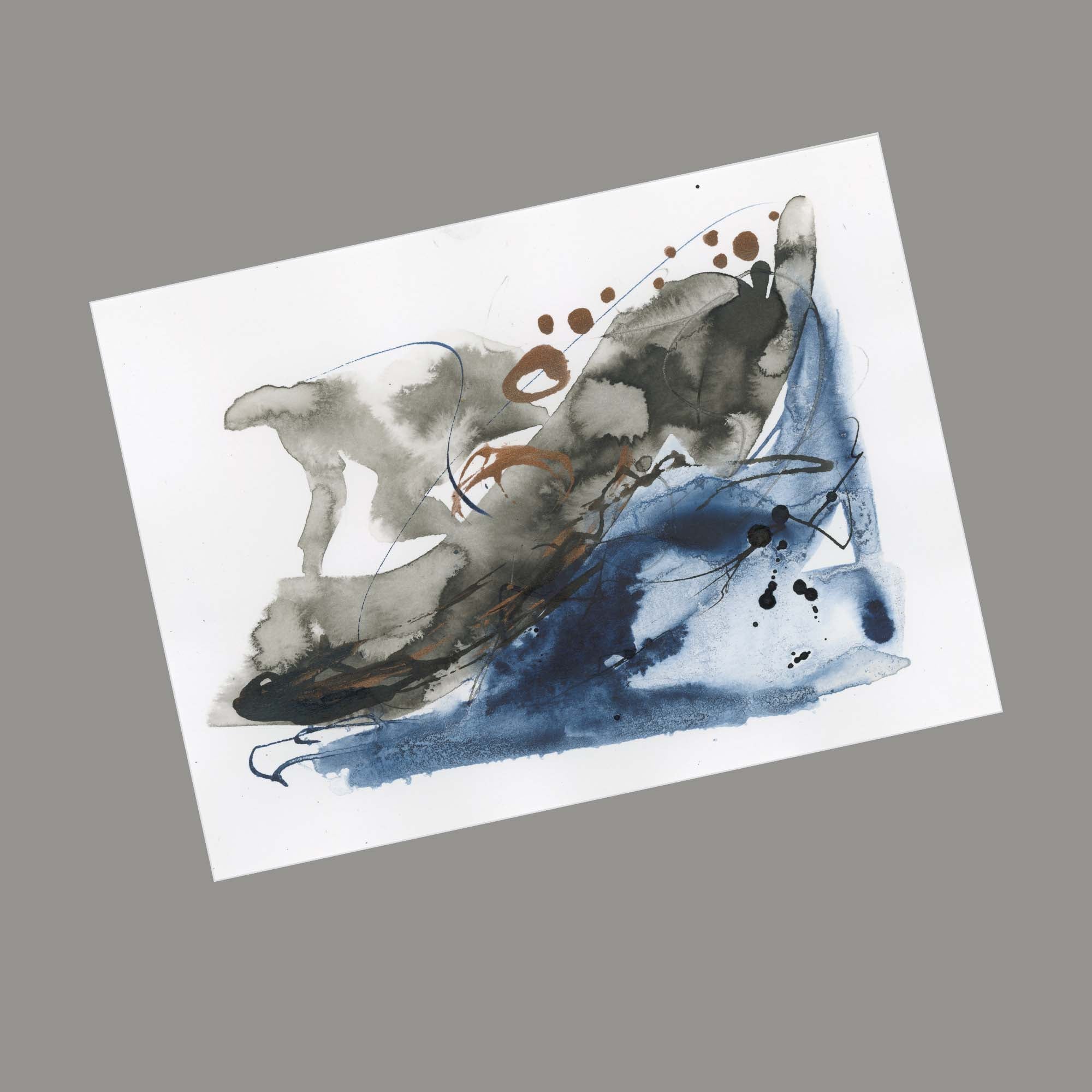 Blue Harmony 003 - Small 5x7 Inch Original Abstract Painting