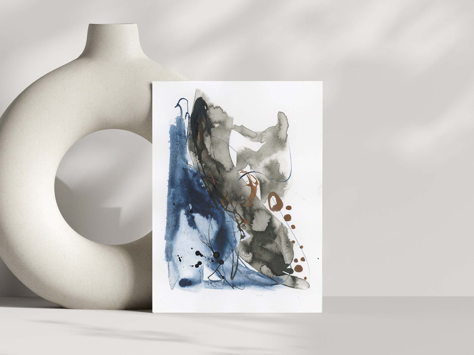 Blue Harmony 003 - Small 5x7 Inch Original Abstract Painting