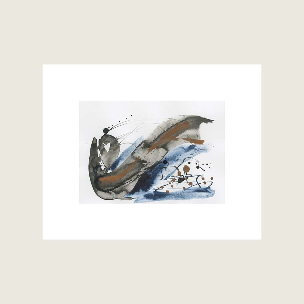 Blue Harmony 004 - Small 5x7 Inch Original Abstract Painting