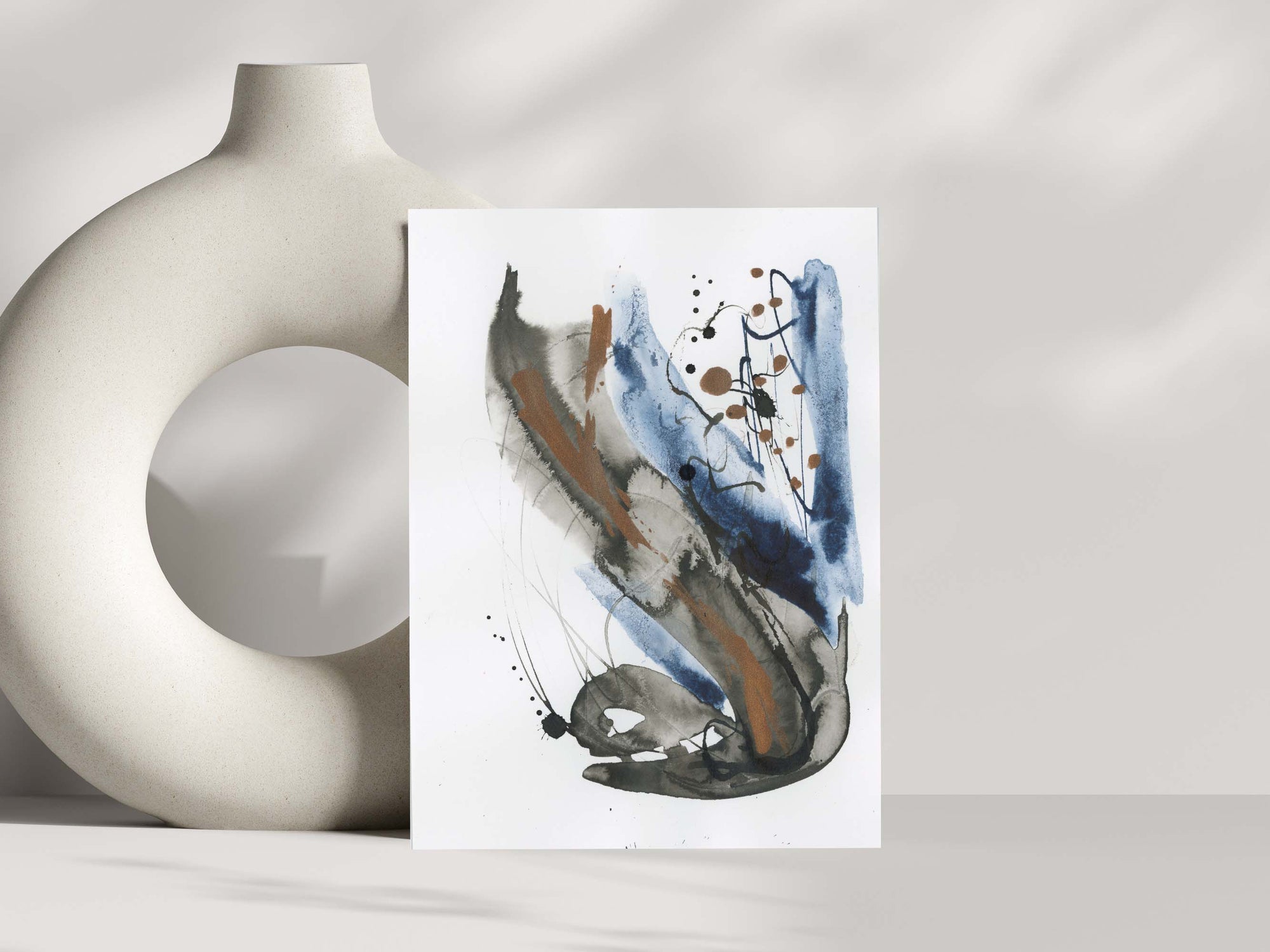 Blue Harmony 004 - Small 5x7 Inch Original Abstract Painting