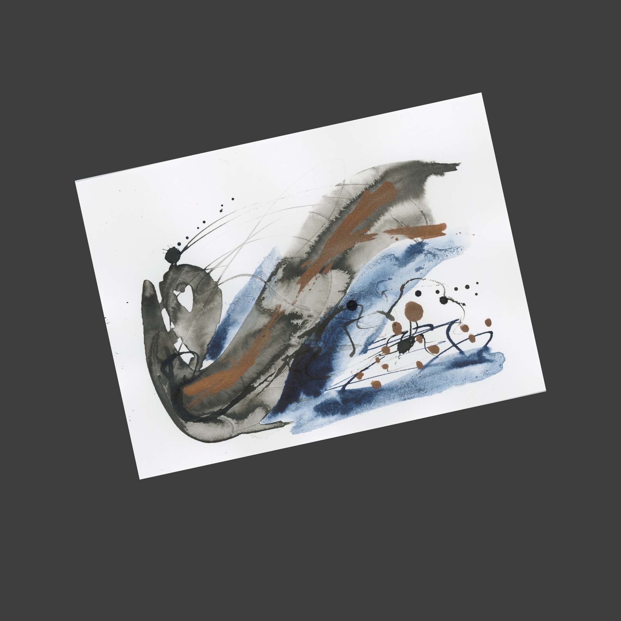 Blue Harmony 004 - Small 5x7 Inch Original Abstract Painting