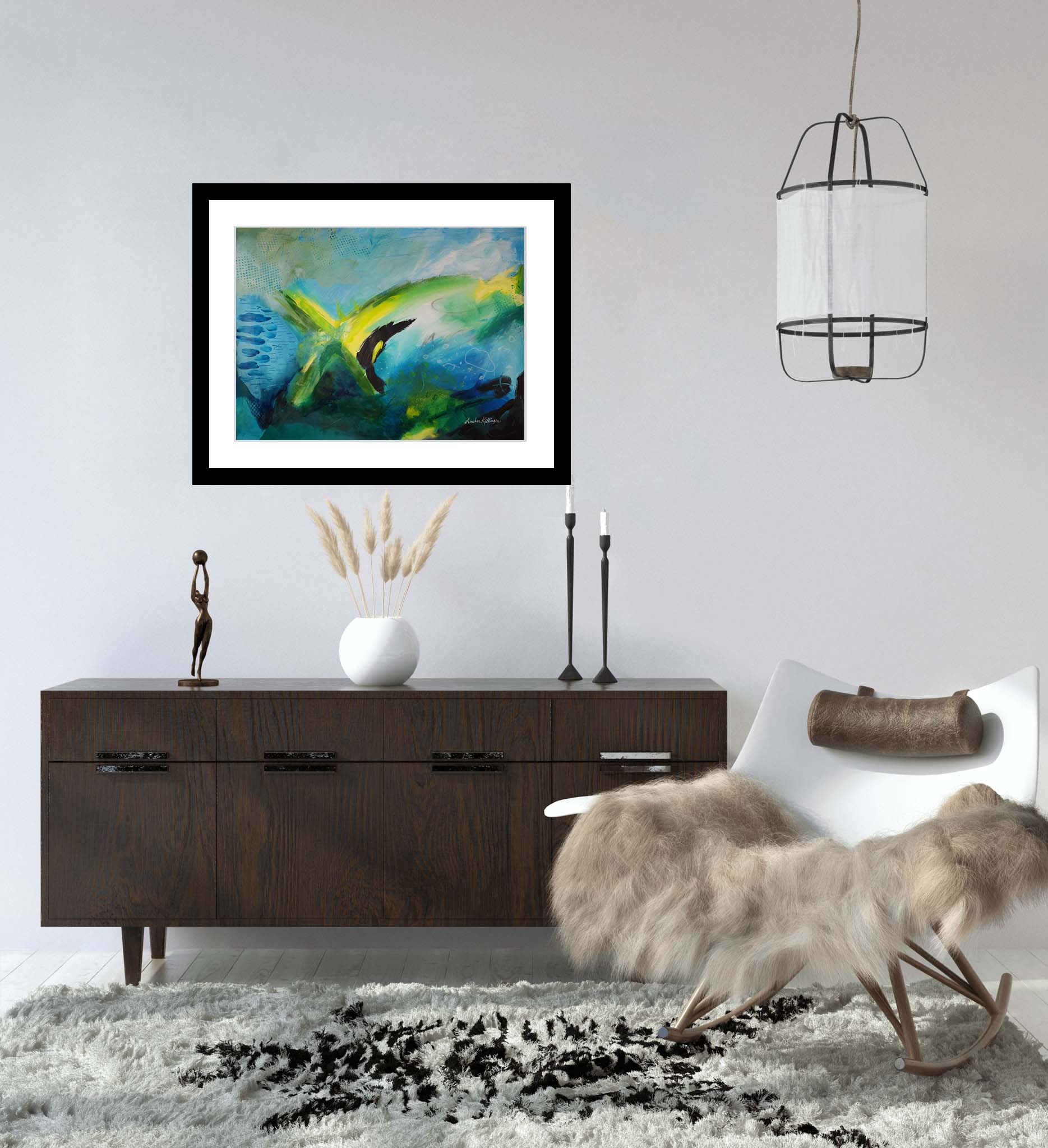 Cold Fusion - Original Abstract Art Painting 24x18 Paper (Unframed)