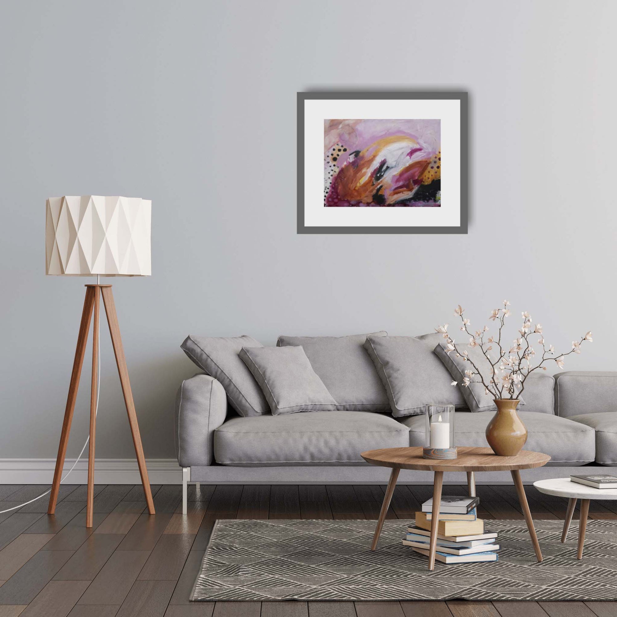 Pink Cosmic Burst - Original Abstract Art Painting 18x24 - Amber Killinger Art