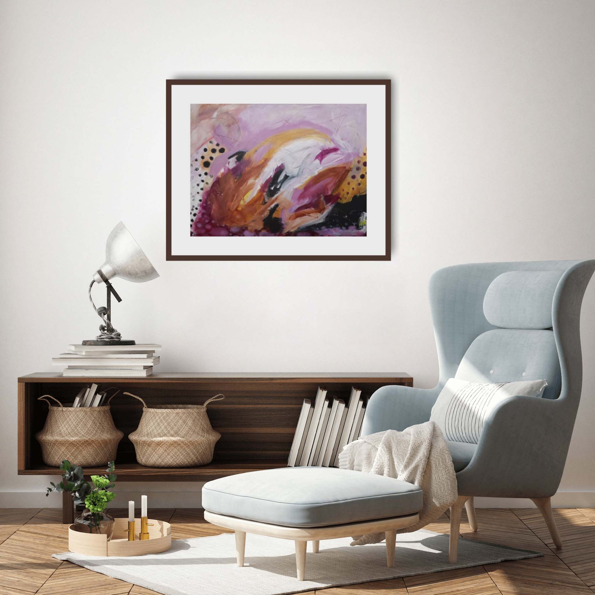 Pink Cosmic Burst - Original Abstract Art Painting 18x24 - Amber Killinger Art