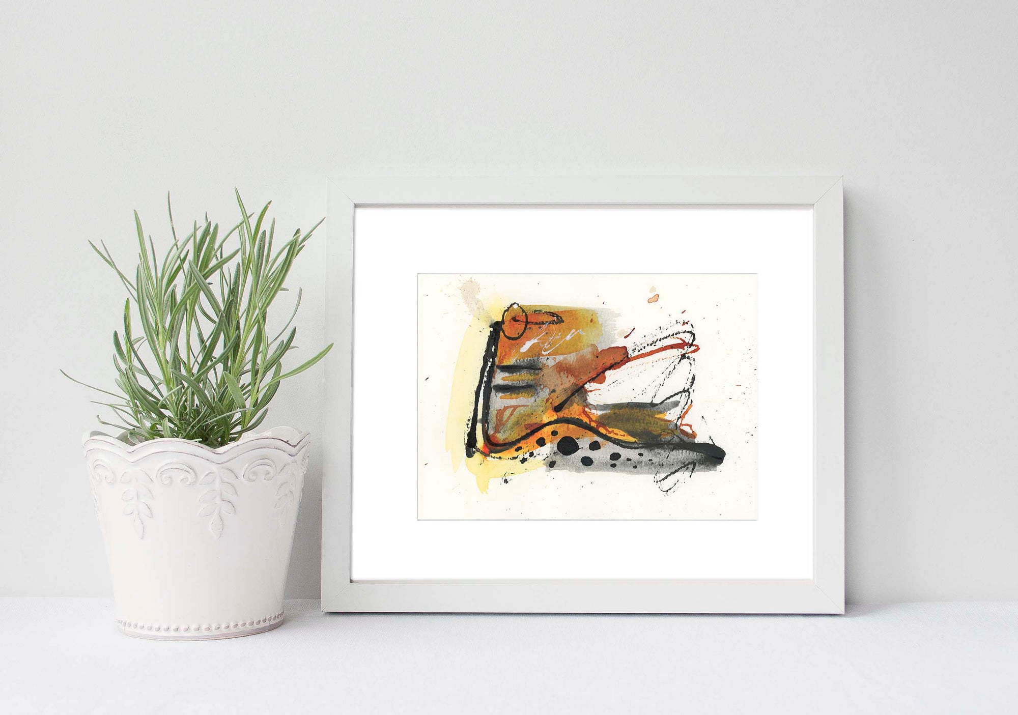 Earth and Fire 001 - Small 5x7 Inch Original Abstract Painting