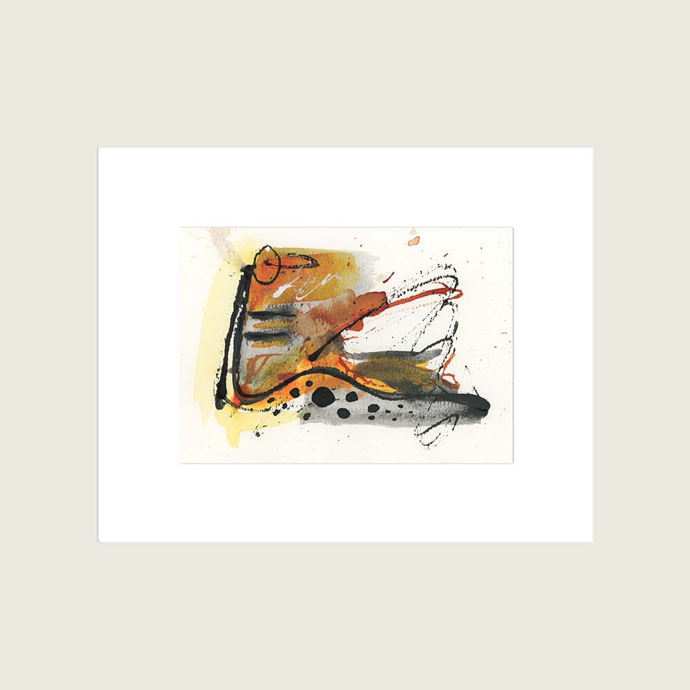 Earth and Fire 001 - Small 5x7 Inch Original Abstract Painting