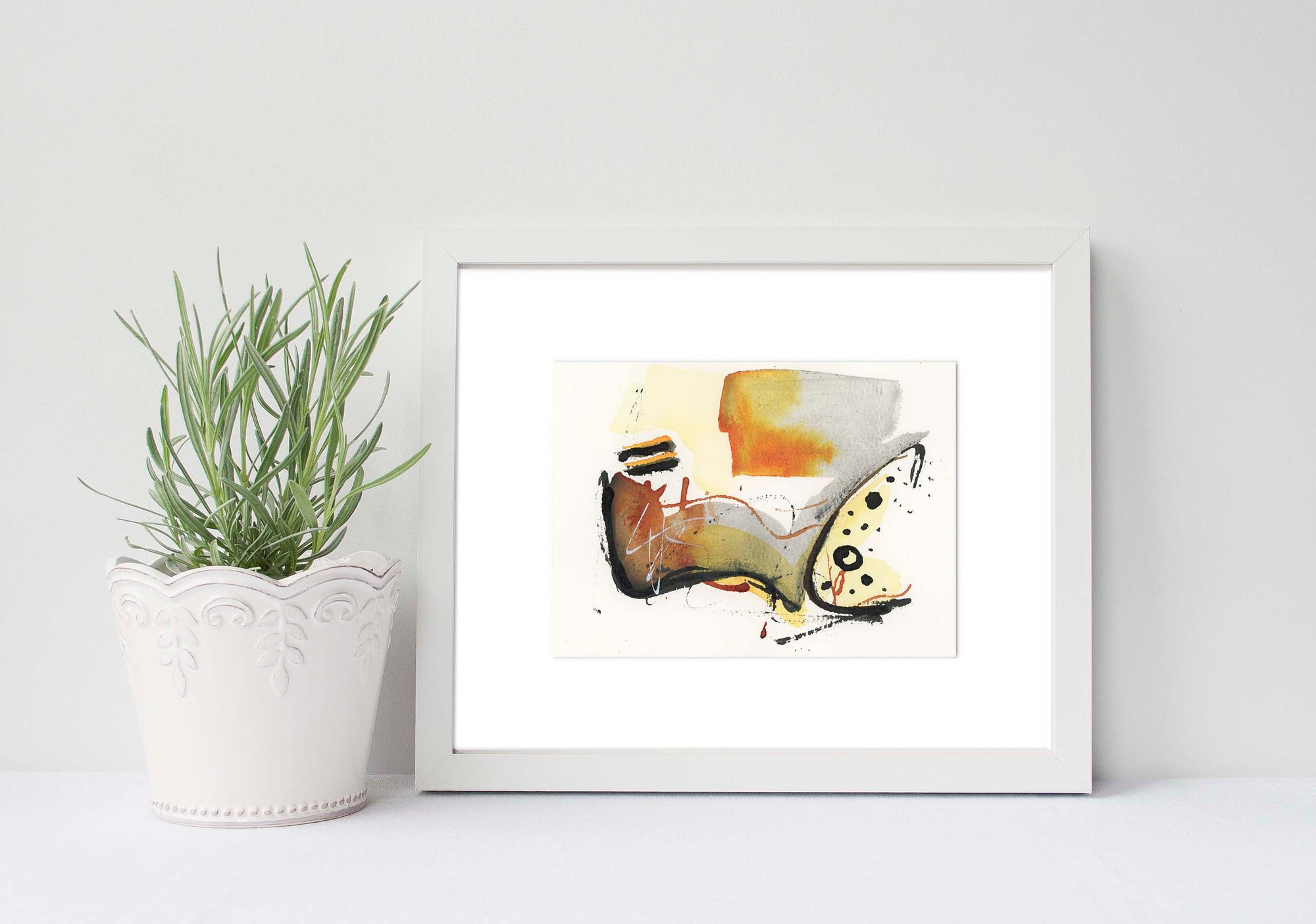 Earth and Fire 002 - Small 5x7 Inch Original Abstract Painting