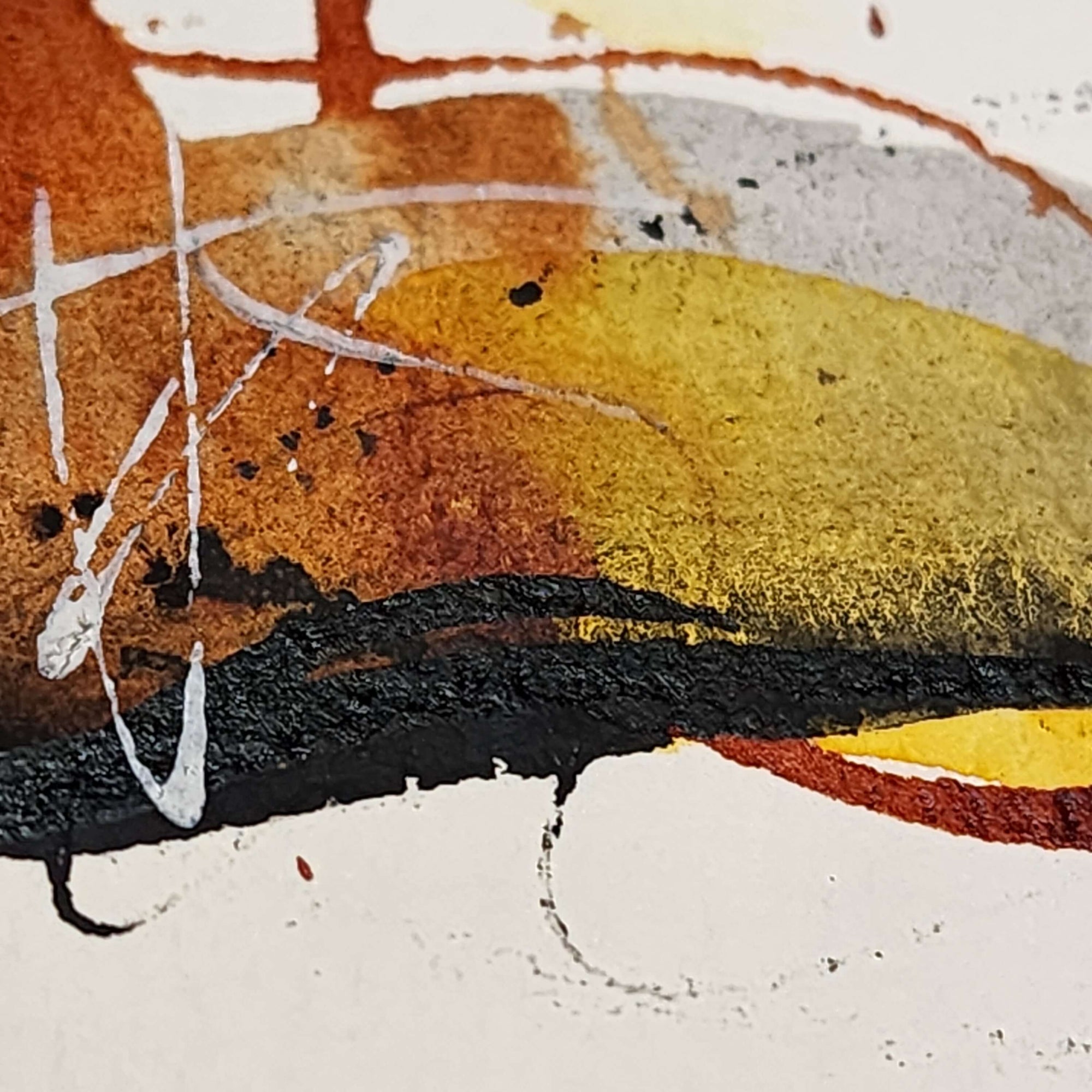 Earth and Fire 002 - Small 5x7 Inch Original Abstract Painting