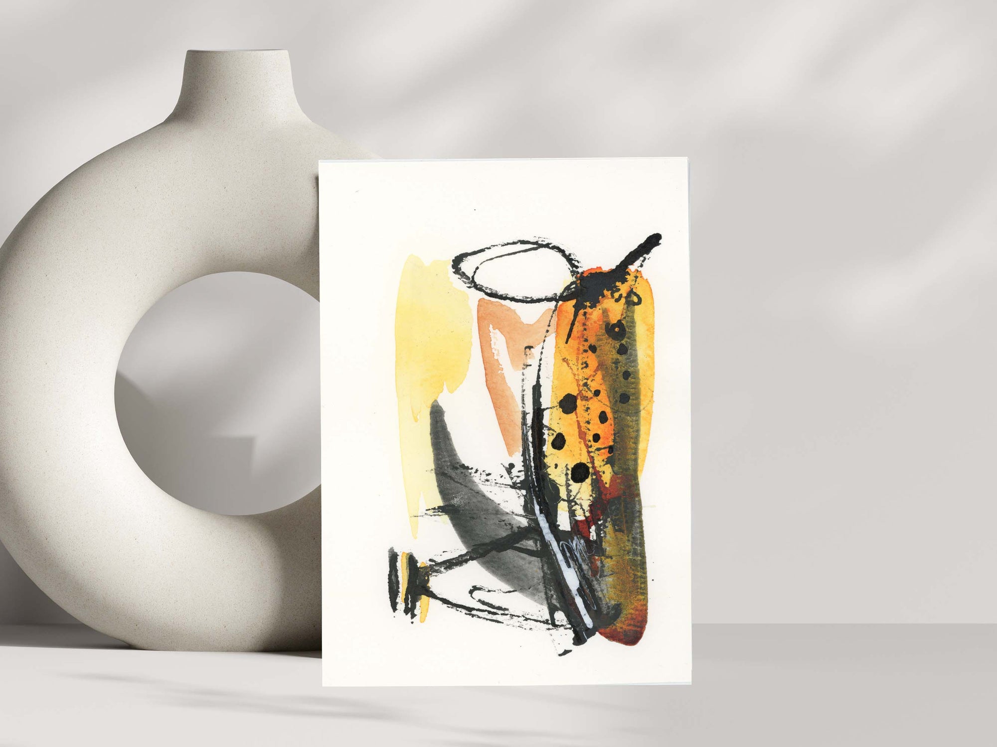 Earth and Fire 003 - Small 5x7 Inch Original Abstract Painting