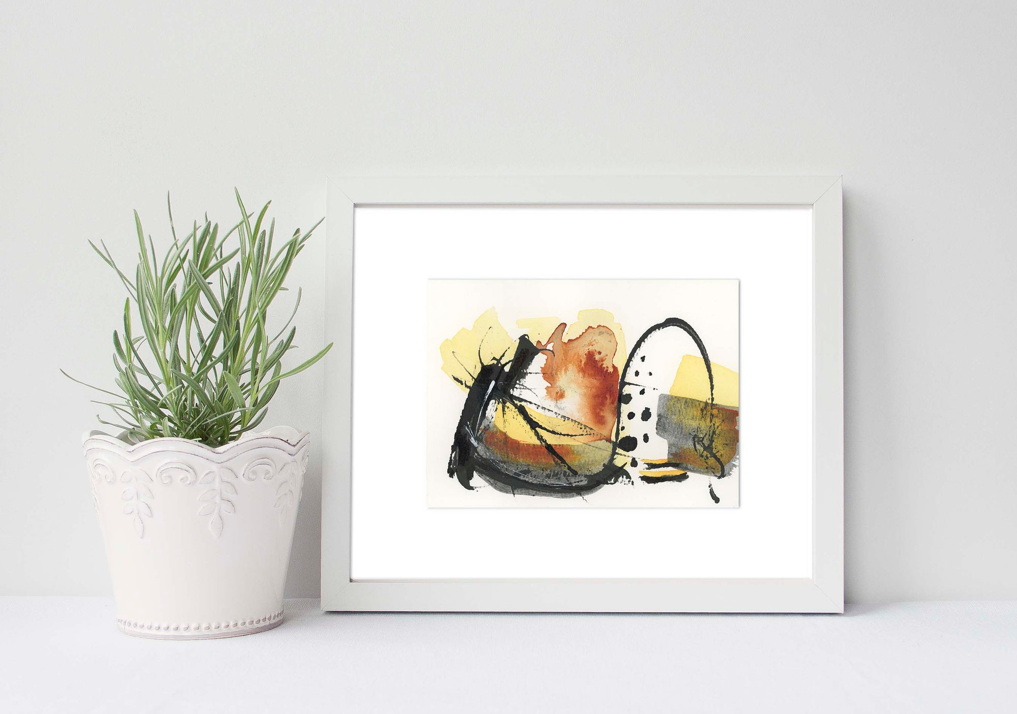 Earth and Fire 004 - Small 5x7 Inch Original Abstract Painting