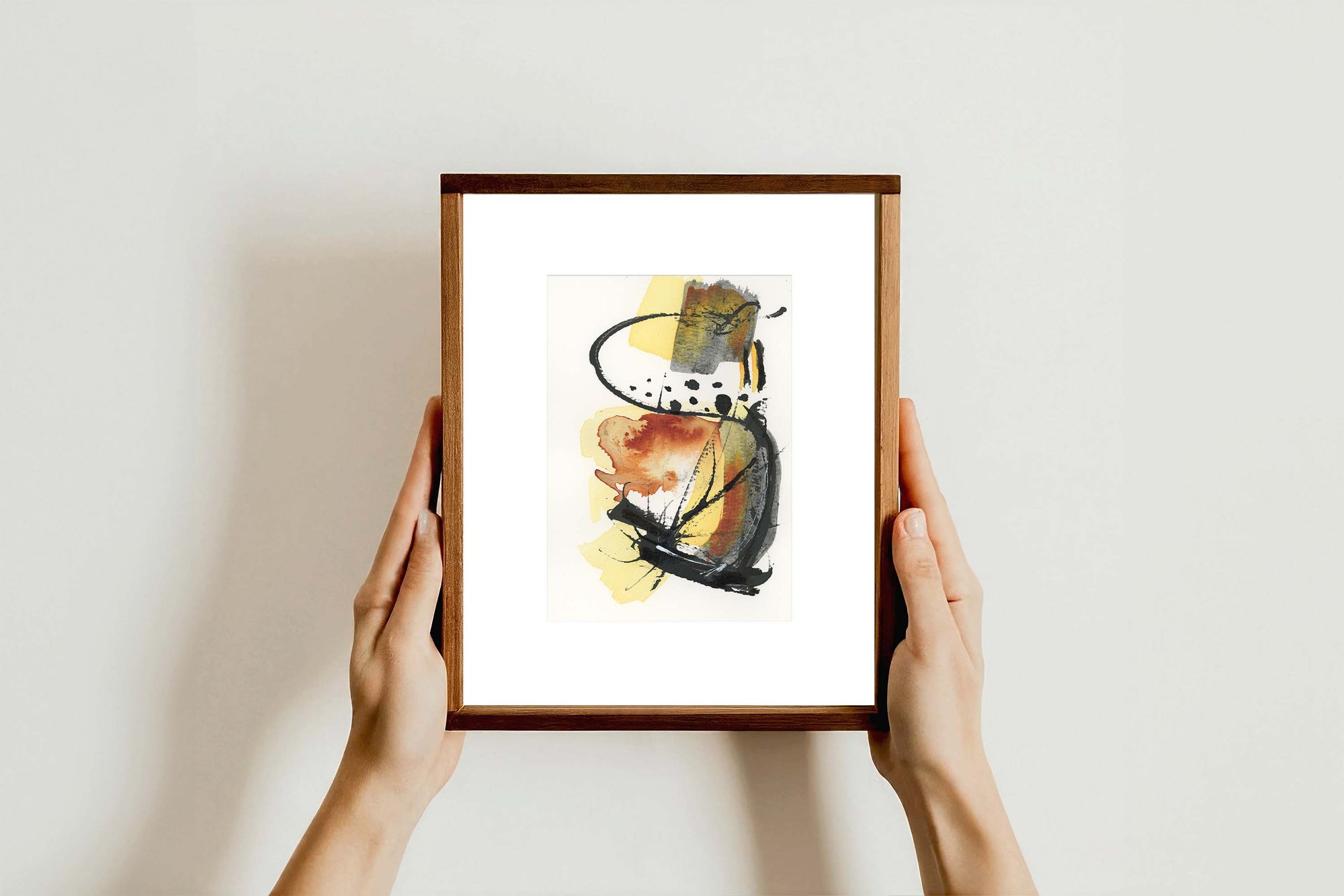 Earth and Fire 004 - Small 5x7 Inch Original Abstract Painting