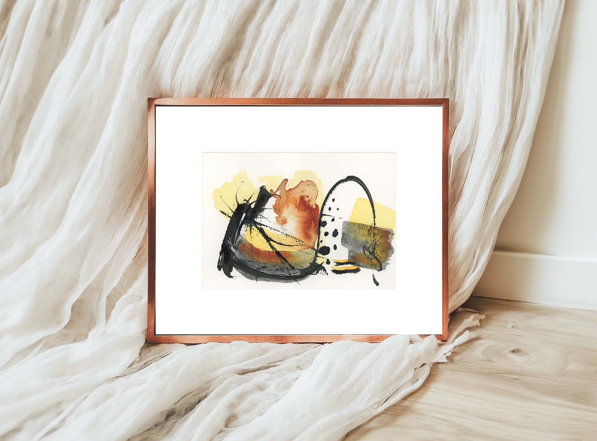 Earth and Fire 004 - Small 5x7 Inch Original Abstract Painting