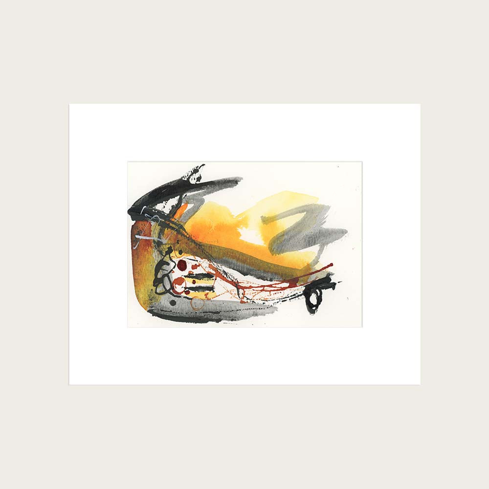 Earth and Fire 005 - Small 5x7 Inch Original Abstract Painting
