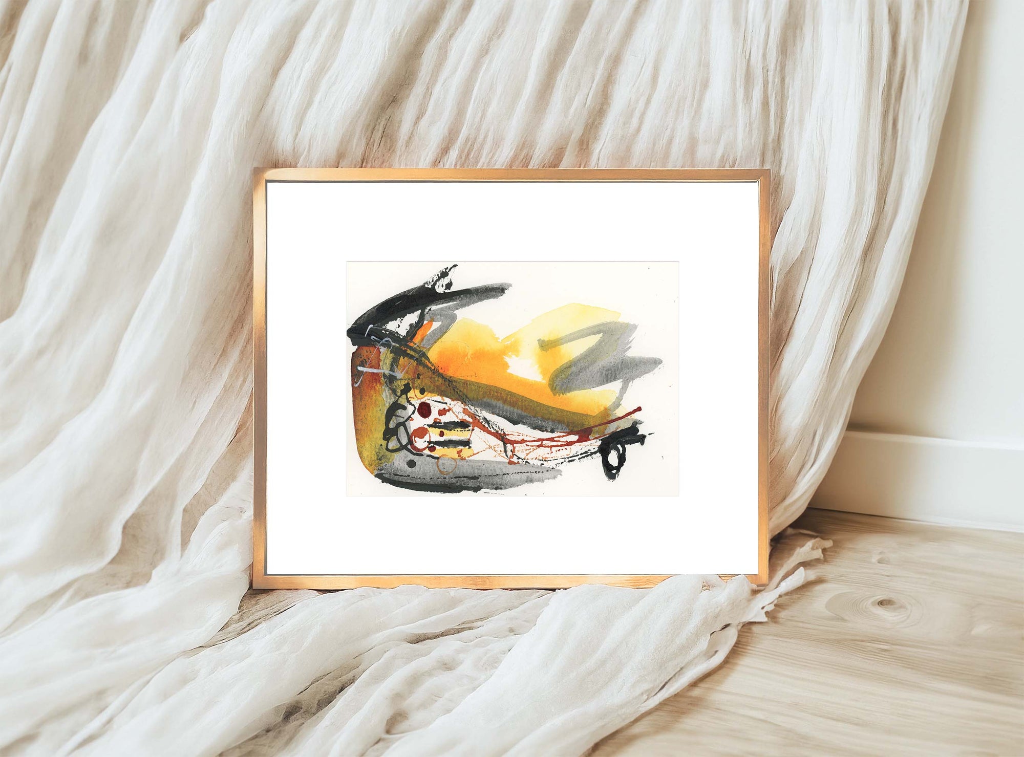 Earth and Fire 005 - Small 5x7 Inch Original Abstract Painting
