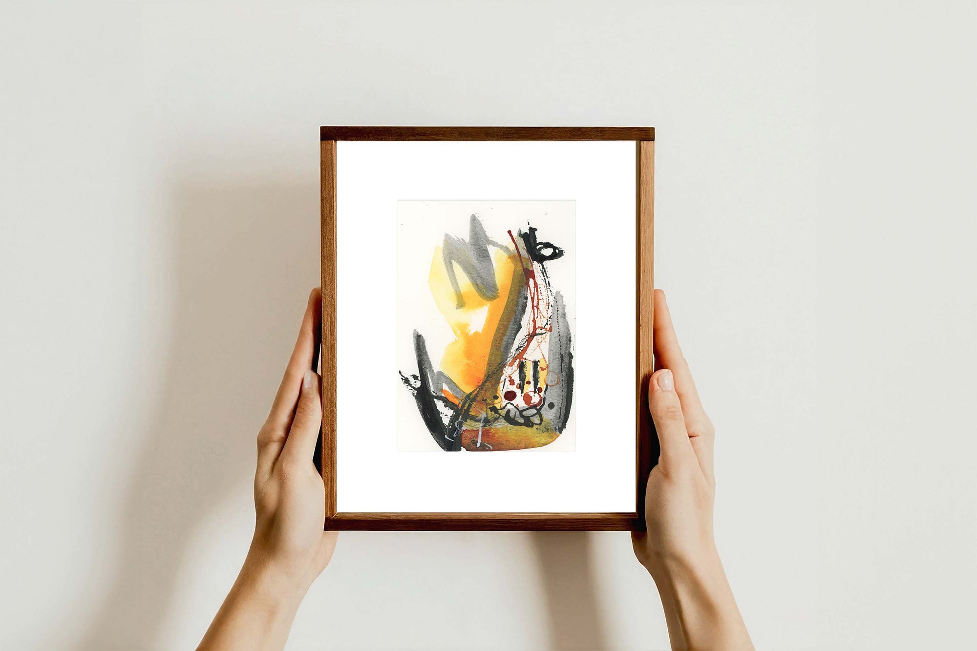 Earth and Fire 005 - Small 5x7 Inch Original Abstract Painting