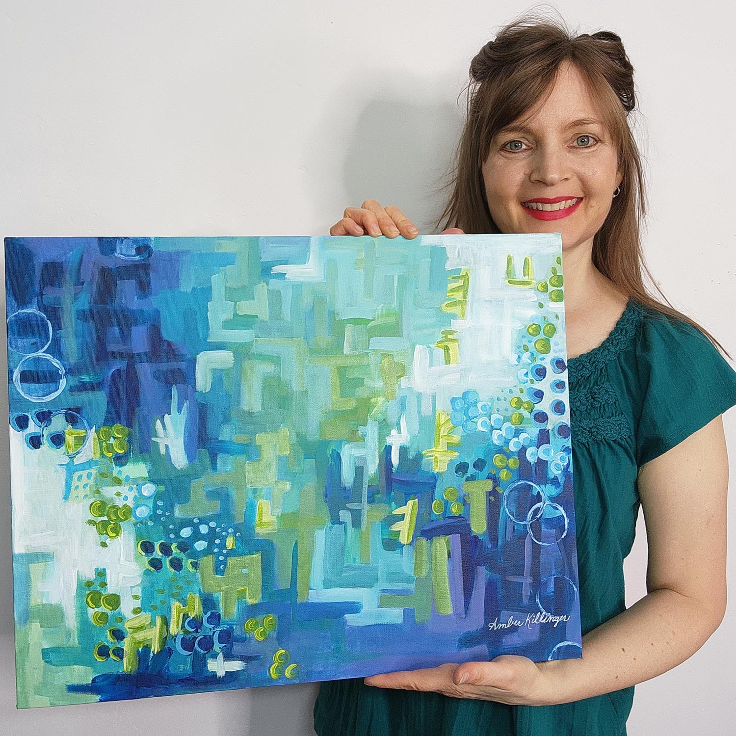 "Essence of Spring" Original Abstract Art Painting 16x20 Canvas Board