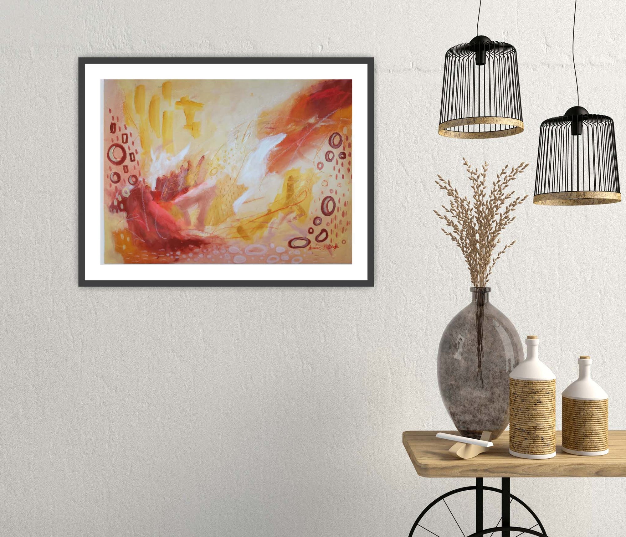 Light My Fire - Original Abstract Art Painting 24x18 Paper (Unframed)