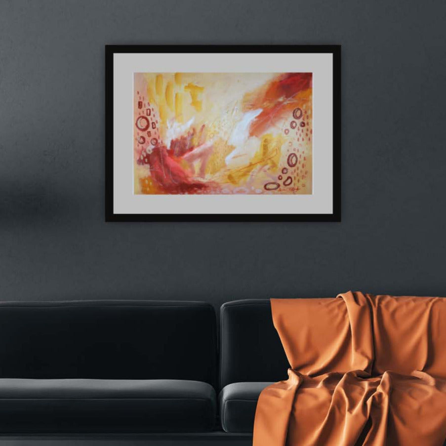 Light My Fire - Original Abstract Art Painting 24x18 Paper (Unframed)