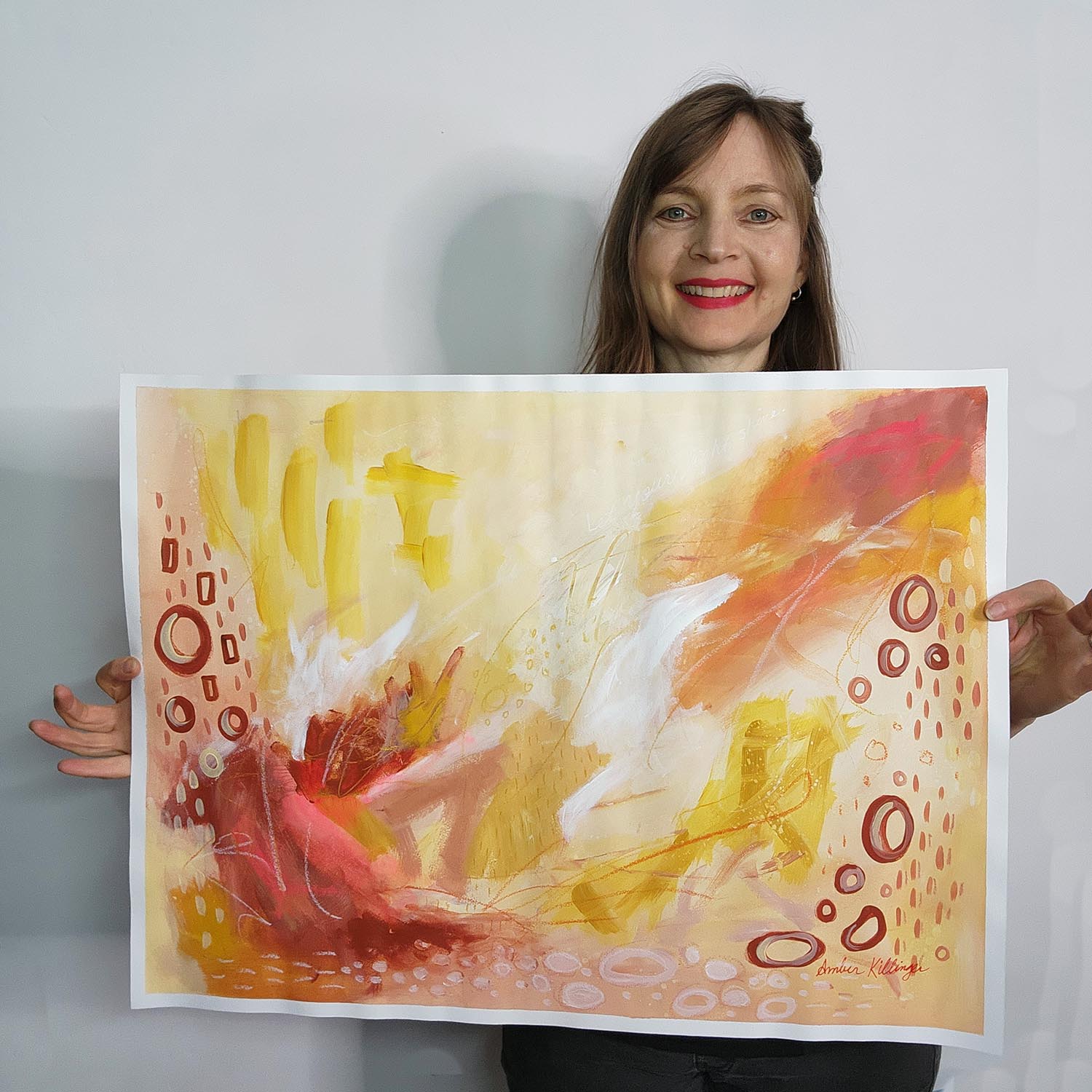 Light My Fire - Original Abstract Art Painting 24x18 Paper (Unframed)