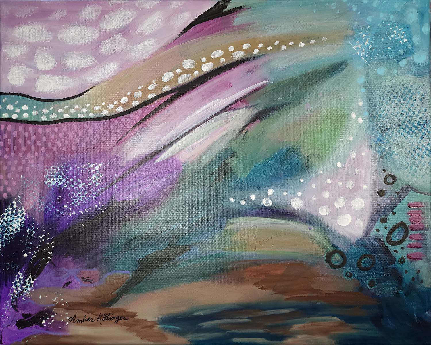 Mystical Dreamscapes - Original Abstract Art Painting 16x20 (Unframed)