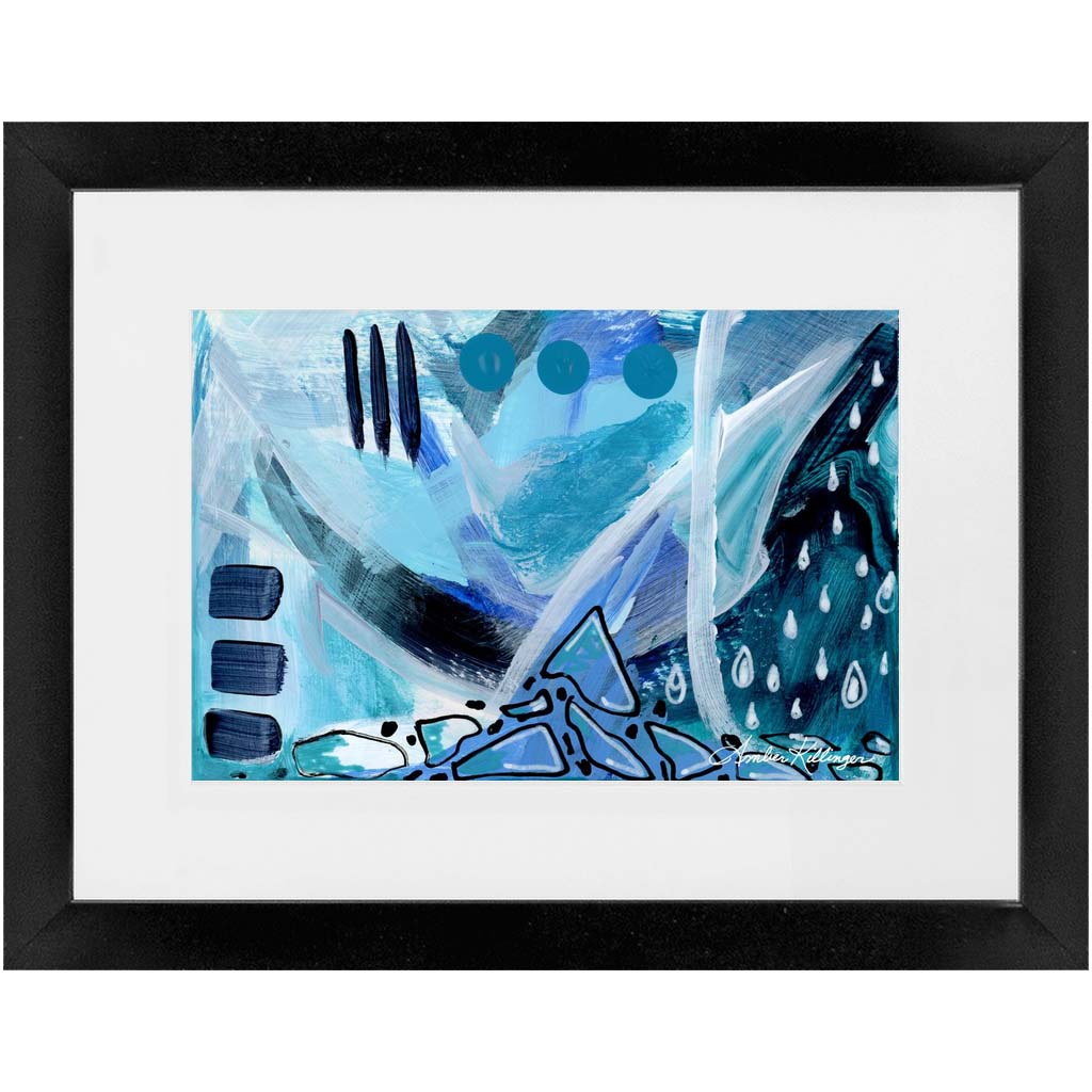 Rainy Days 1 - Original Abstract Art on Paper 6x4.5 inches