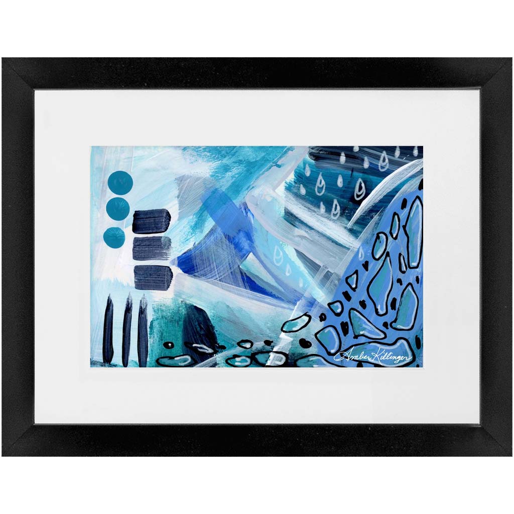 Rainy Days 2 - Original Abstract Art on Paper 6x4.5 inches