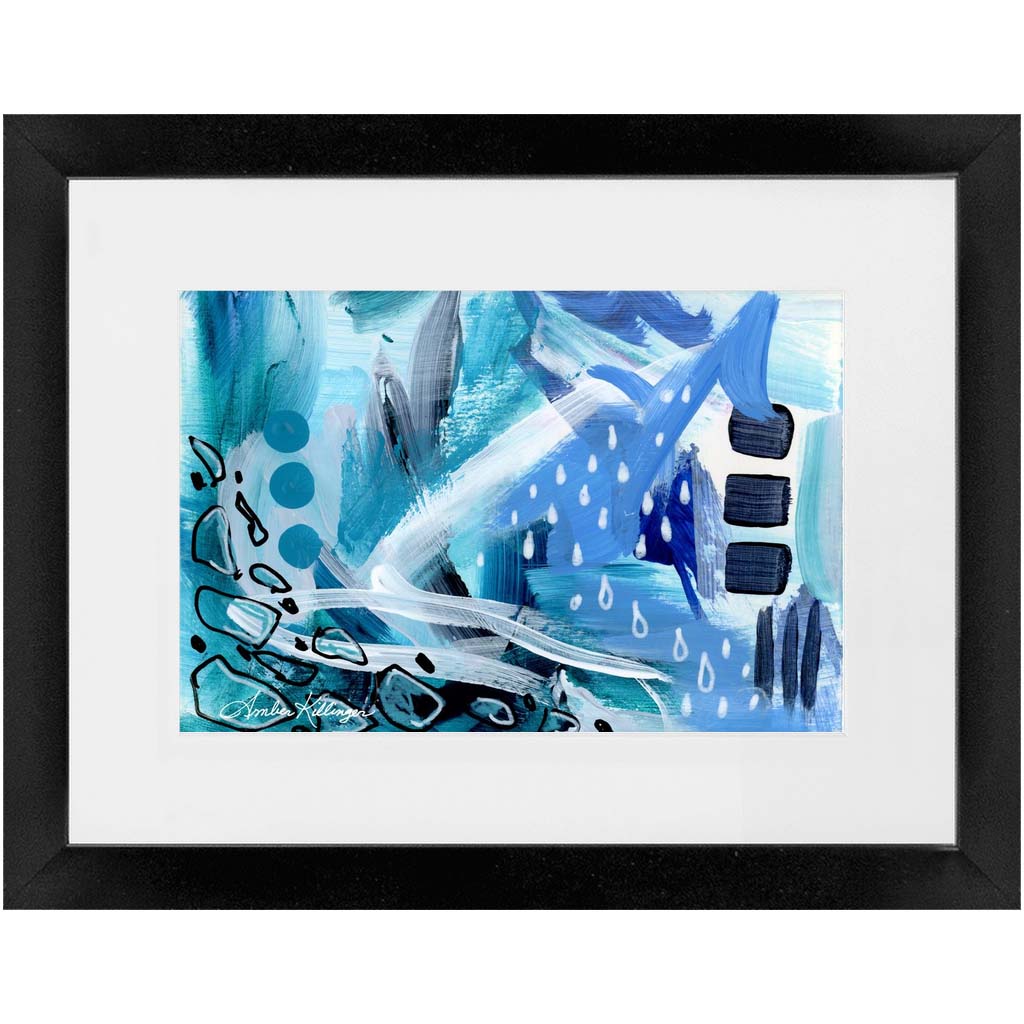 Rainy Days 3 - Original Abstract Art on Paper 6x4.5 inches