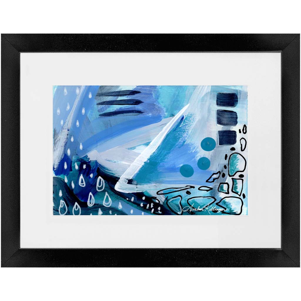 Rainy Days 4 - Original Abstract Art on Paper 6x4.5 inches