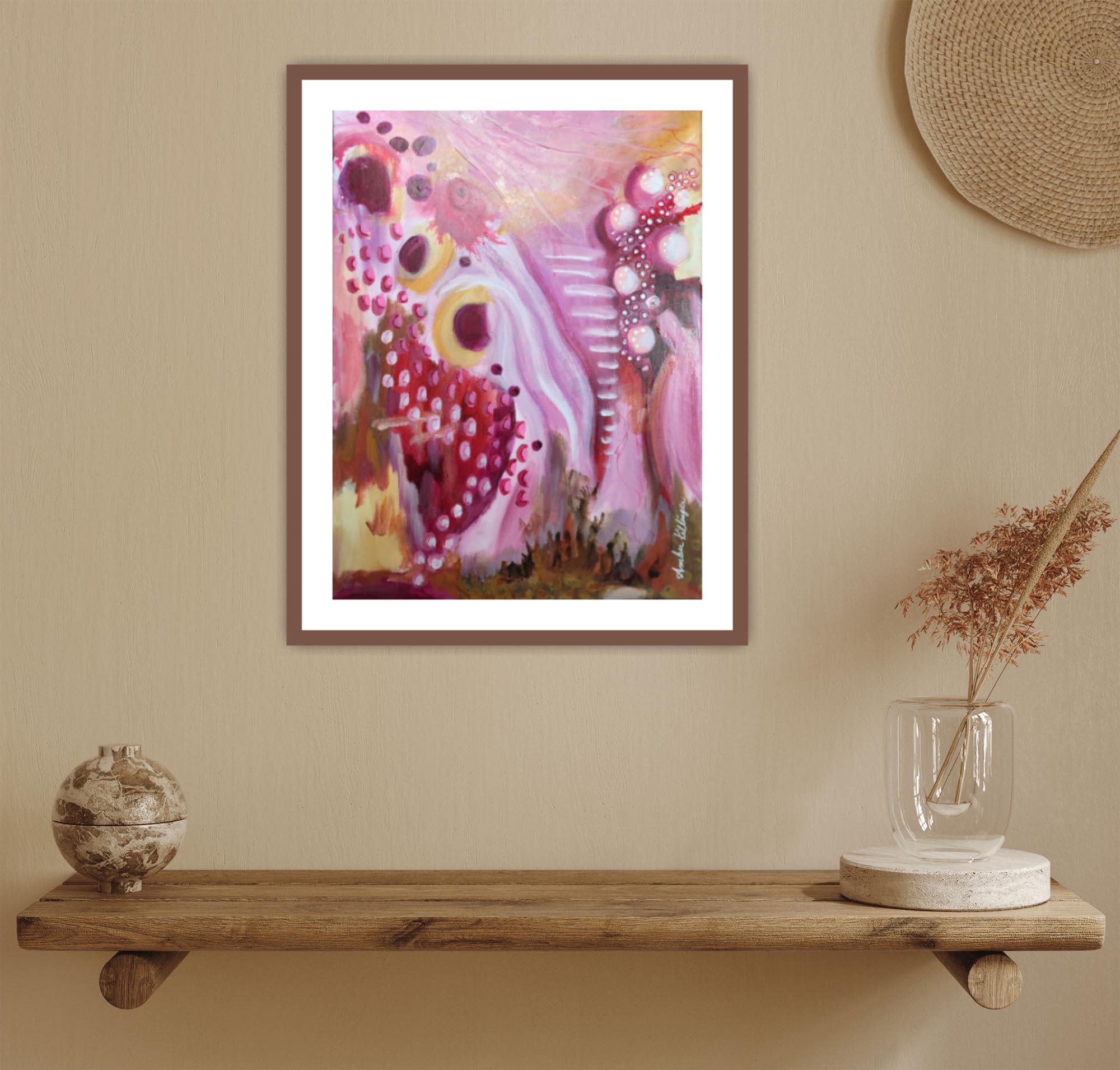 Raspberry Fields - Original Abstract Art Painting 12x16