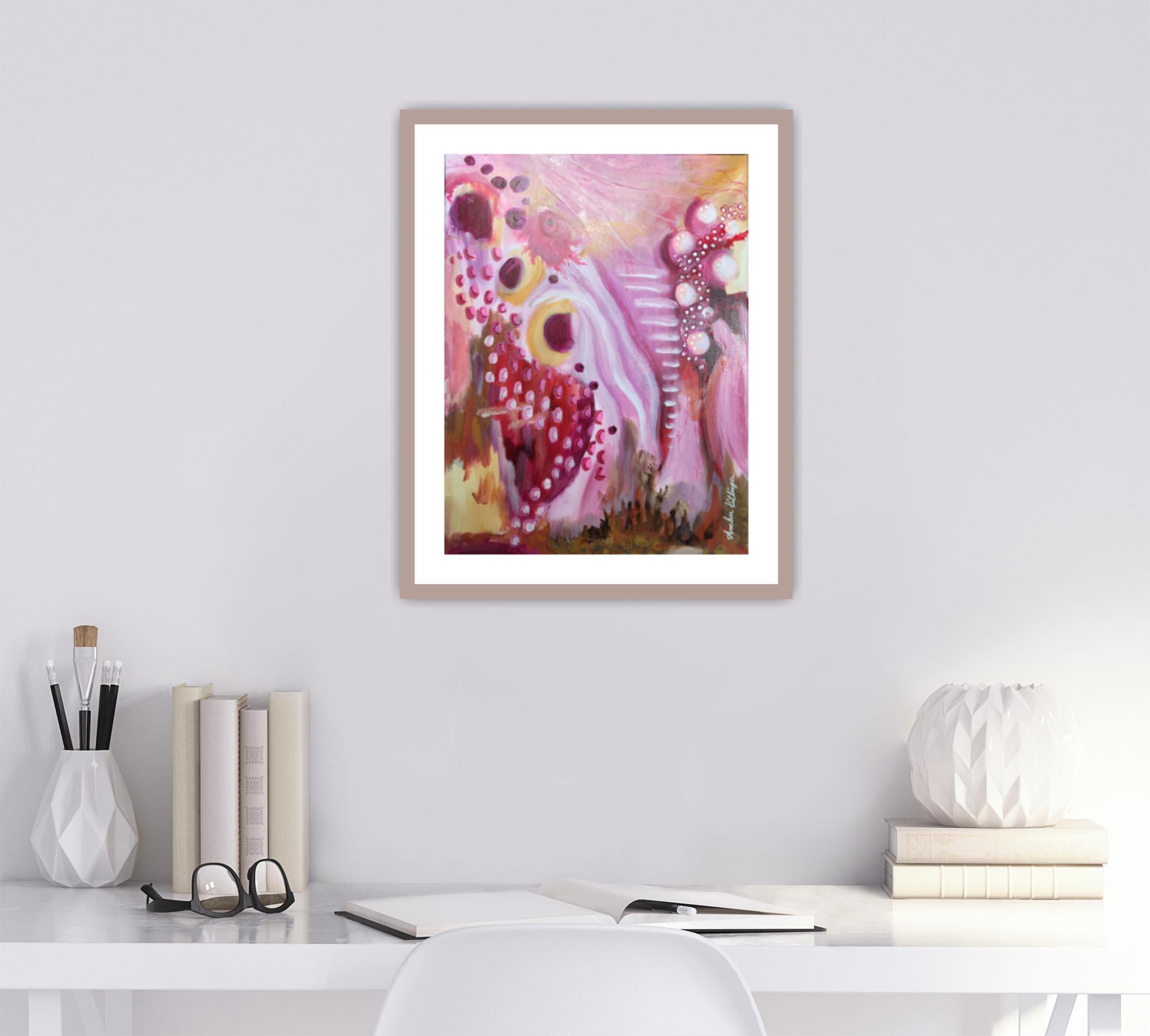 Raspberry Fields - Original Abstract Art Painting 12x16