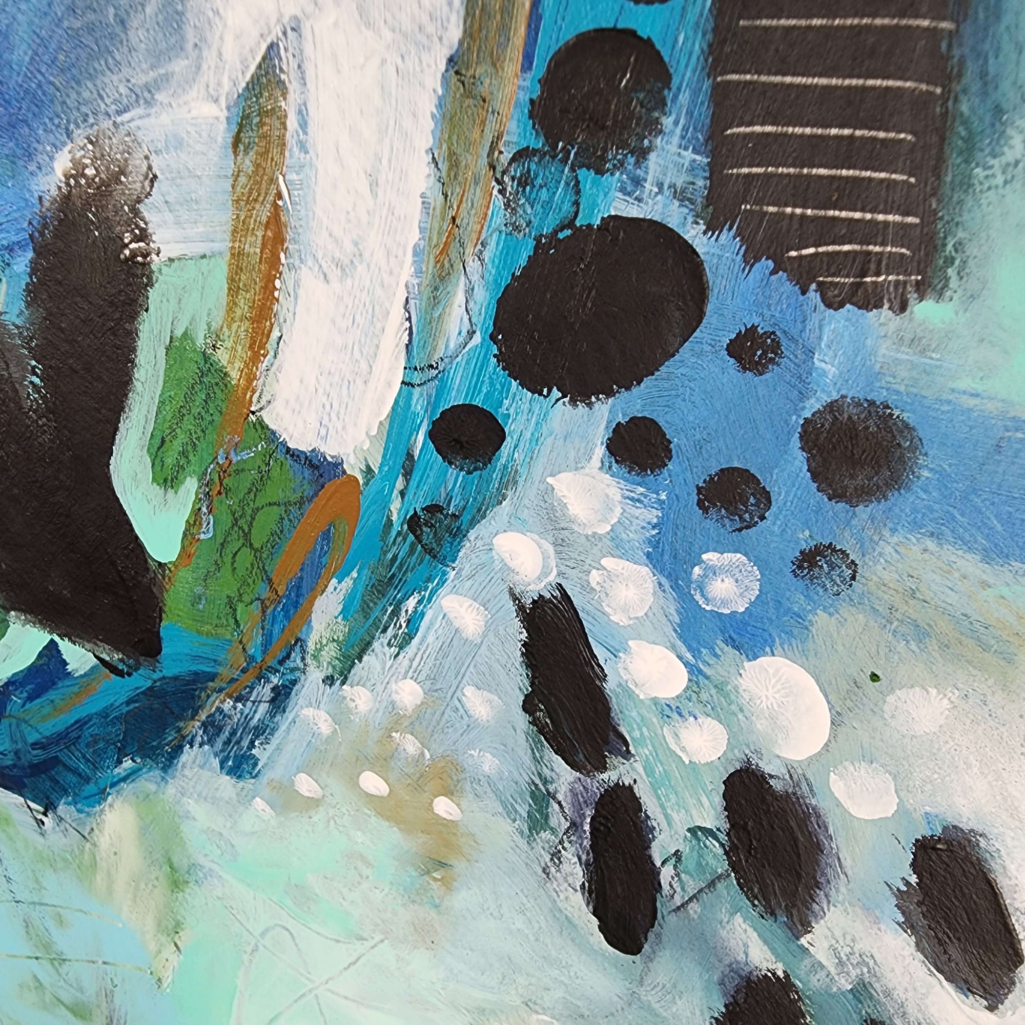 Reflective Distortions 2 - Original Abstract Art Painting 9x12 Paper