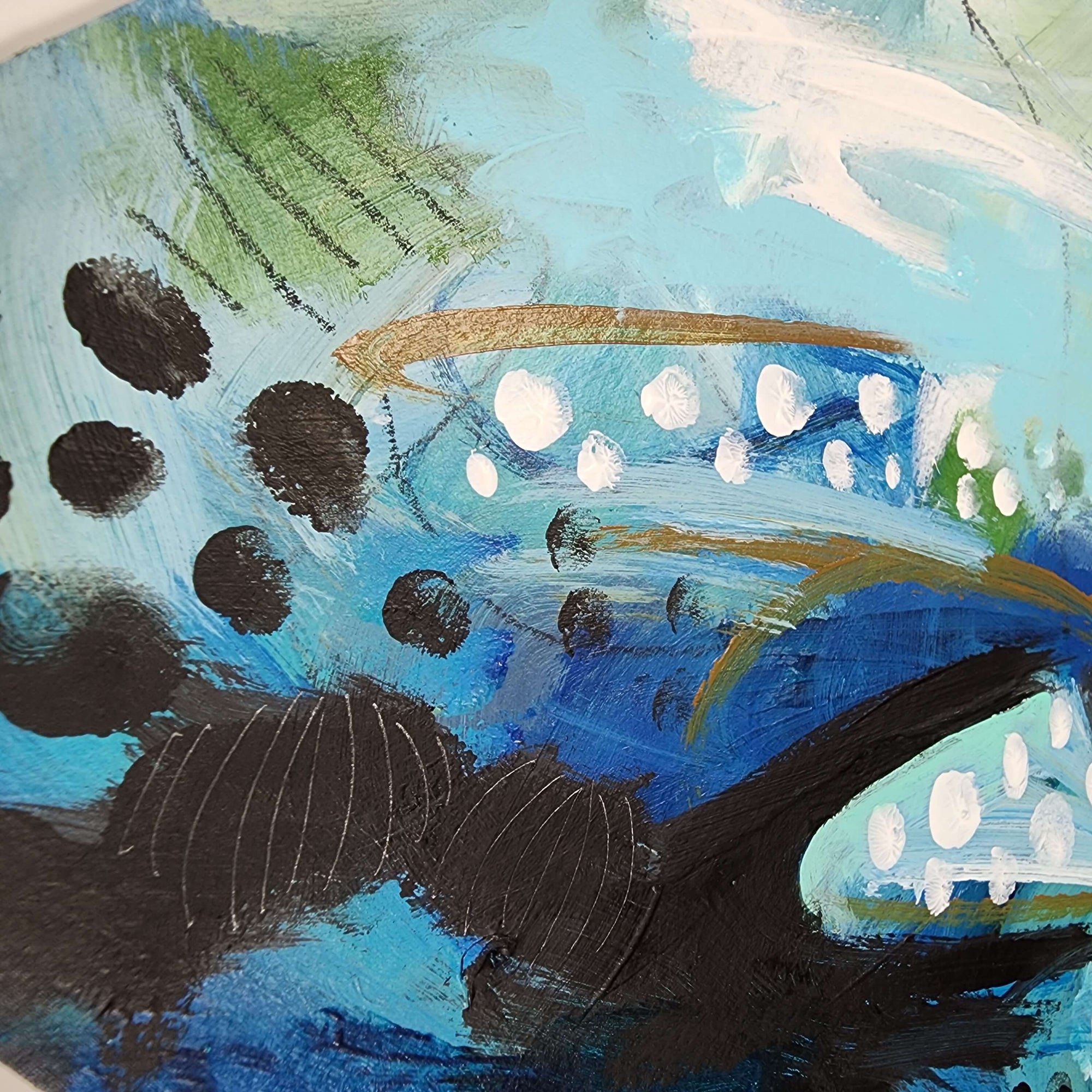 Reflective Distortions 4 - Original Abstract Art Painting 9x12 Paper