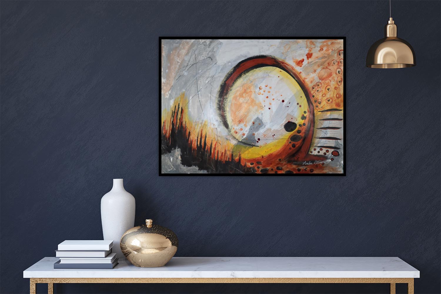 The Path Less Traveled - Original Abstract Art Painting 24x18 Paper (Unframed)