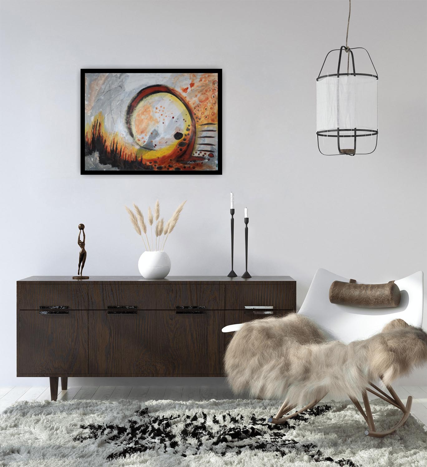 The Path Less Traveled - Original Abstract Art Painting 24x18 Paper (Unframed)