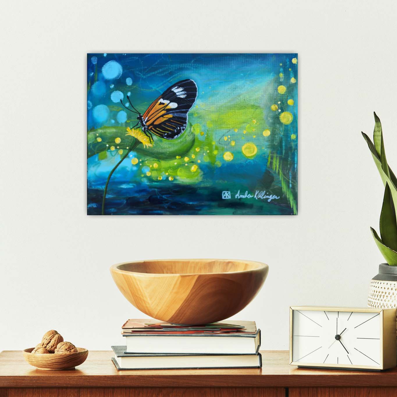Wings of Whimsy - Original Abstract Butterfly Art Painting 14x11 (Unframed)